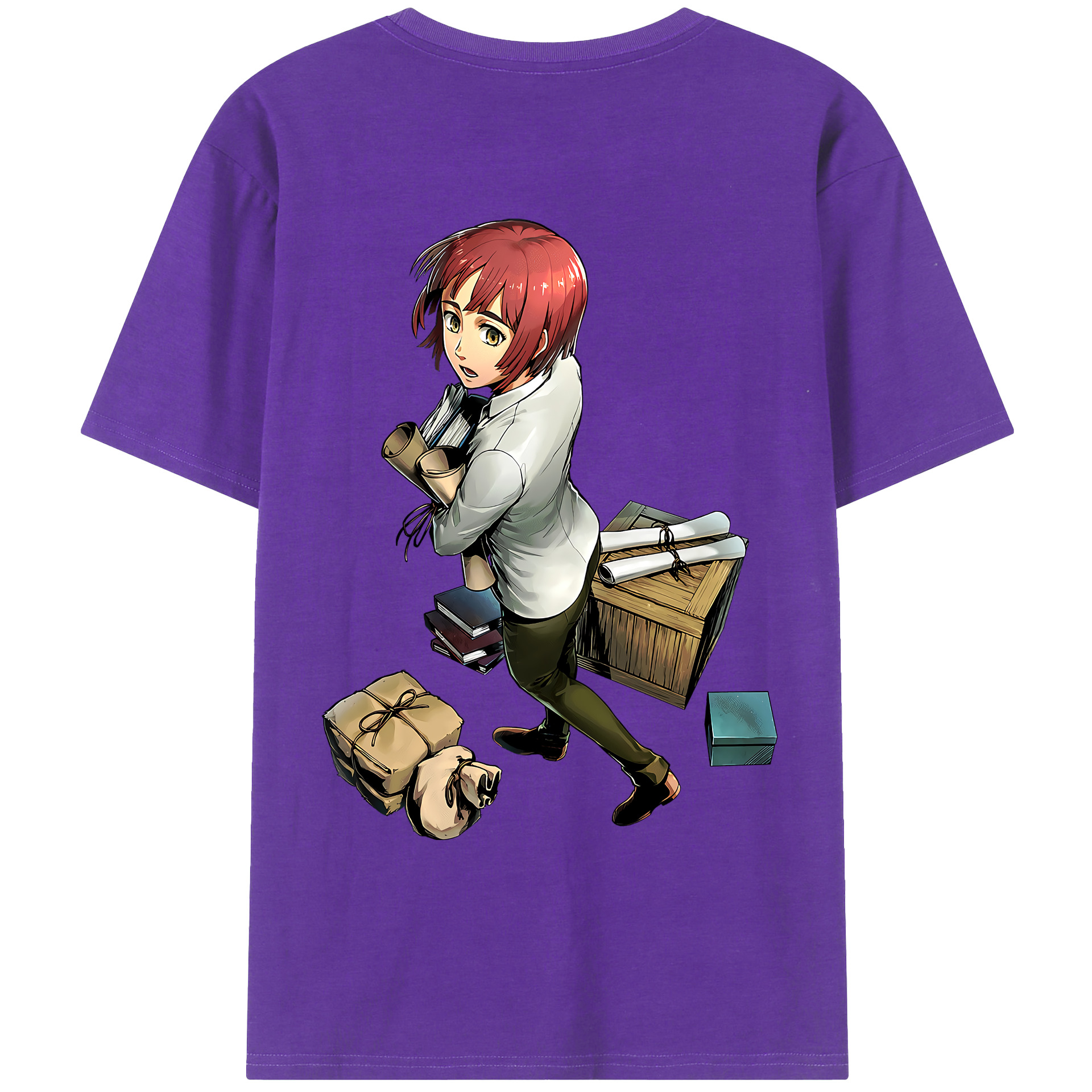 （画像用） 進撃の巨人 Attack on Titan 綿100％ メンズ半袖Tシャツ（バックプリント） 通気性