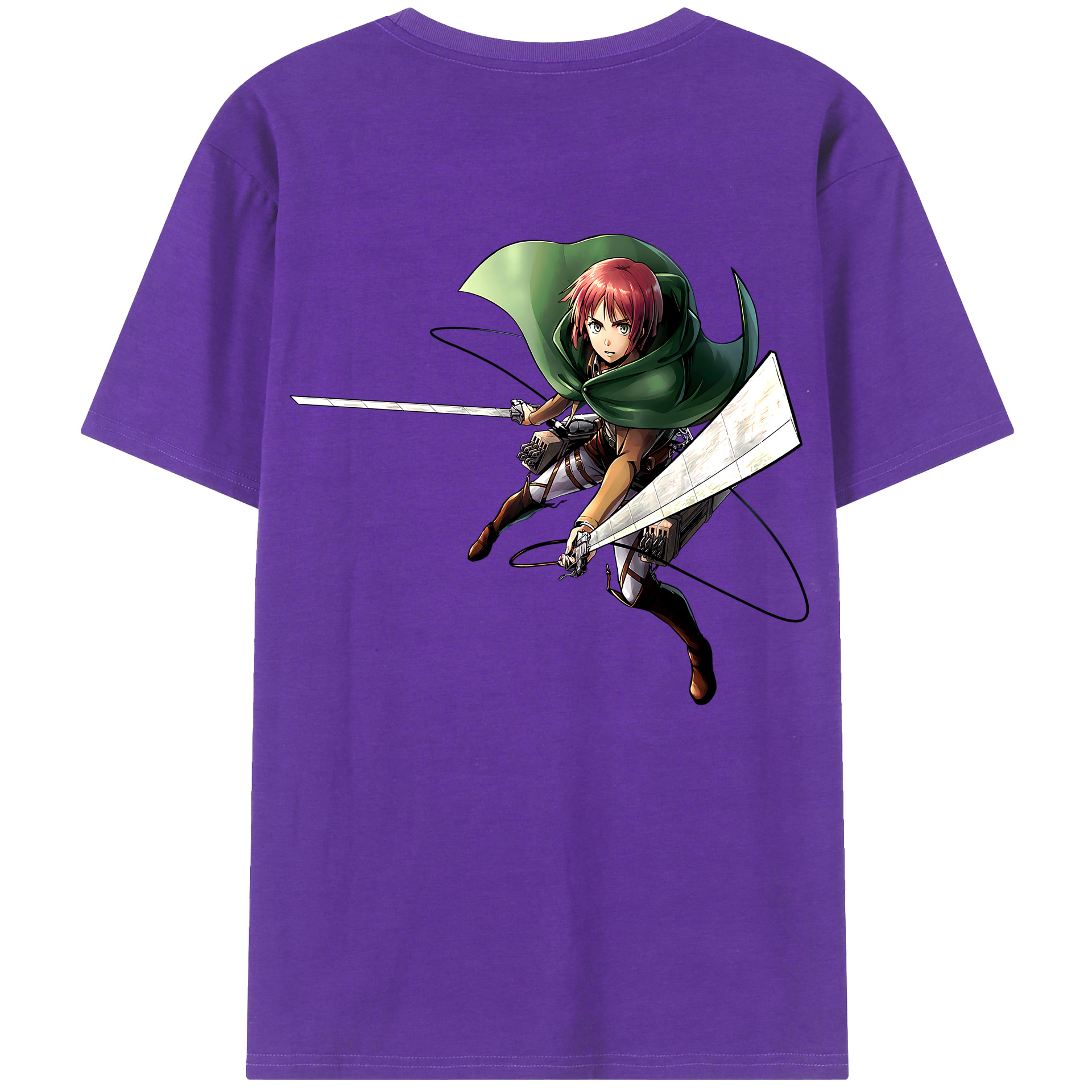 （画像用） 進撃の巨人 Attack on Titan 綿100％ メンズ半袖Tシャツ（バックプリント） 通気性