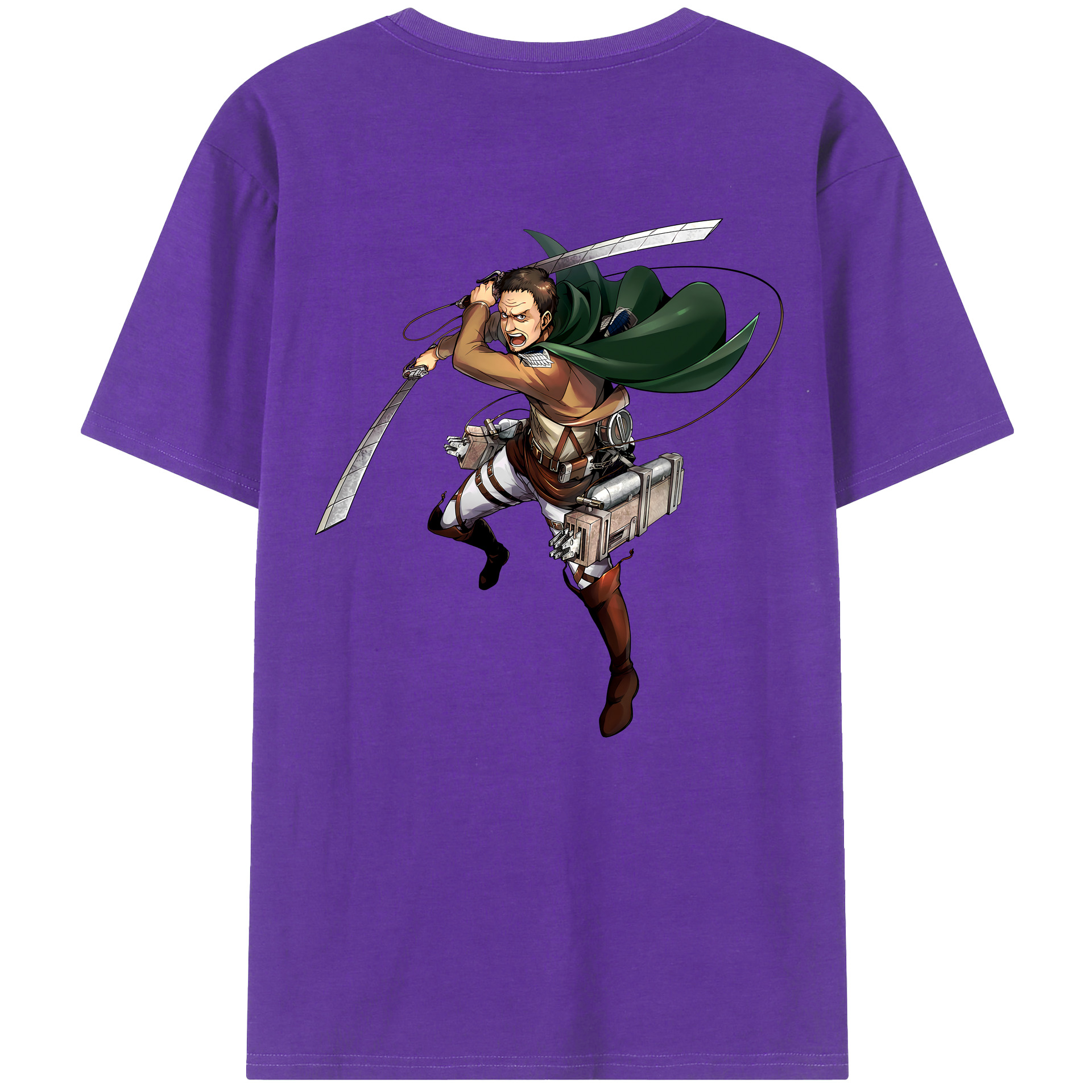 （画像用） 進撃の巨人 Attack on Titan 綿100％ メンズ半袖Tシャツ（バックプリント） 通気性