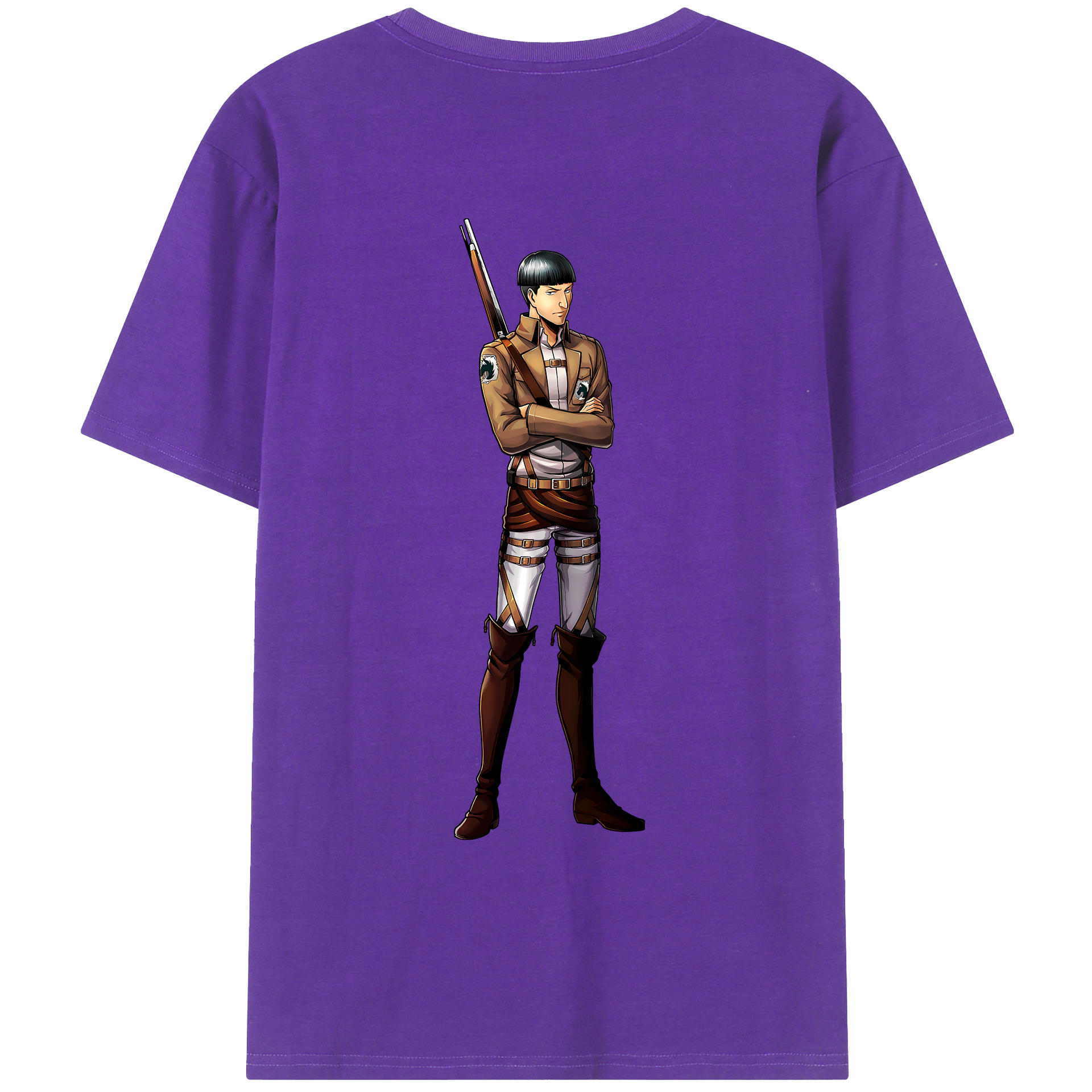 （画像用） 進撃の巨人 Attack on Titan 綿100％ メンズ半袖Tシャツ（バックプリント） 通気性
