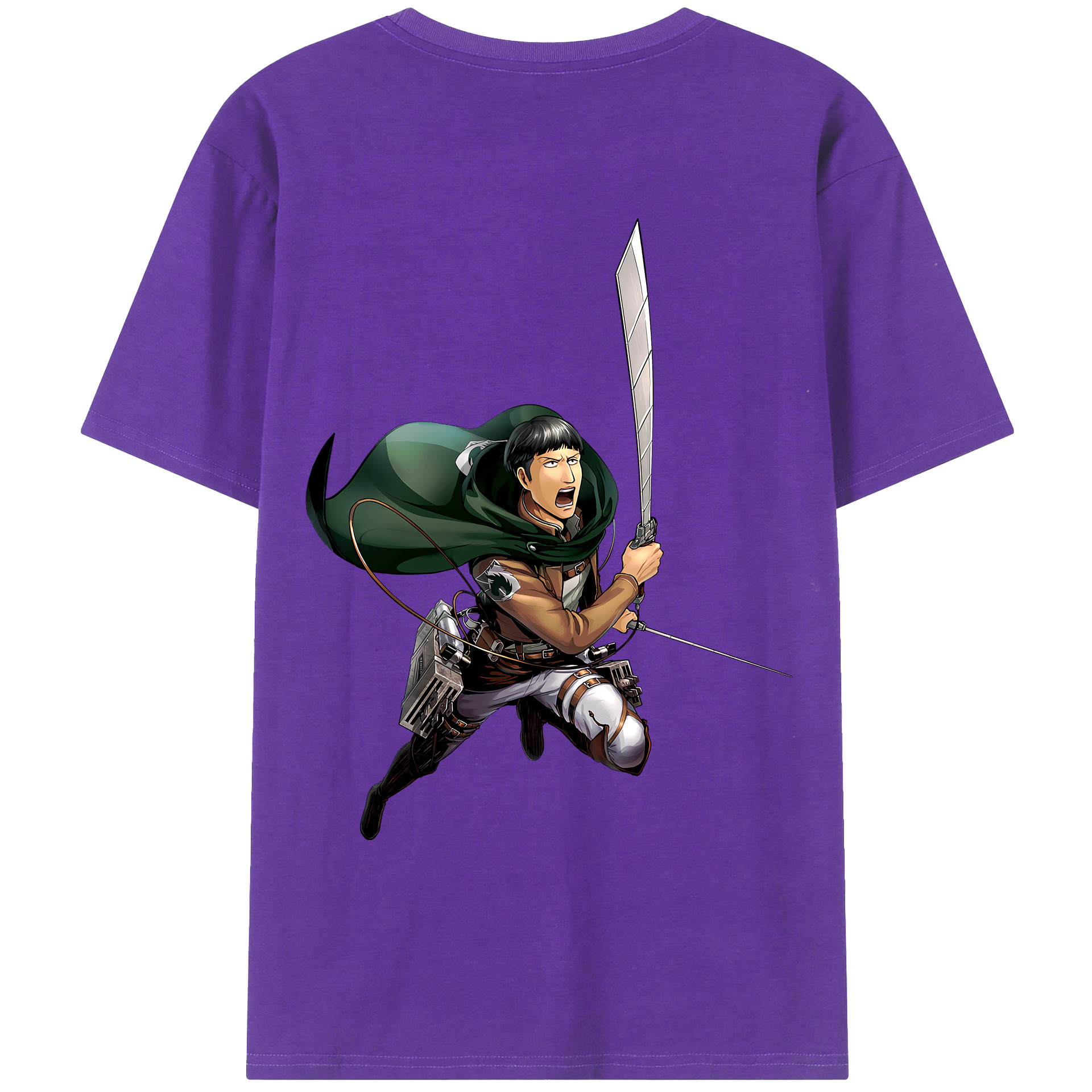 （画像用） 進撃の巨人 Attack on Titan 綿100％ メンズ半袖Tシャツ（バックプリント） 通気性