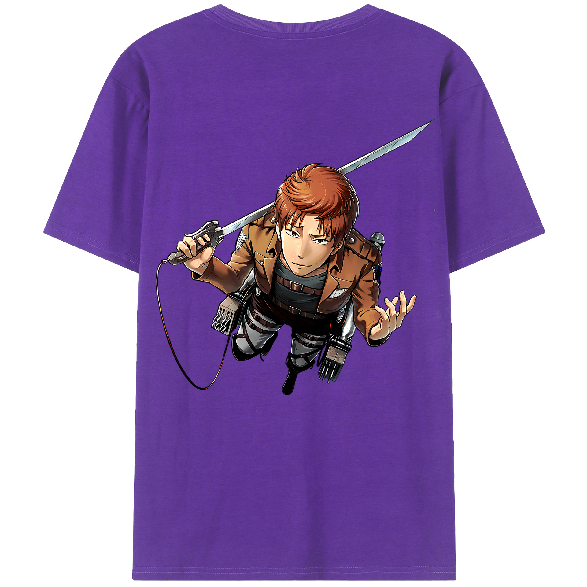 （画像用） 進撃の巨人 Attack on Titan 綿100％ メンズ半袖Tシャツ（バックプリント） 通気性