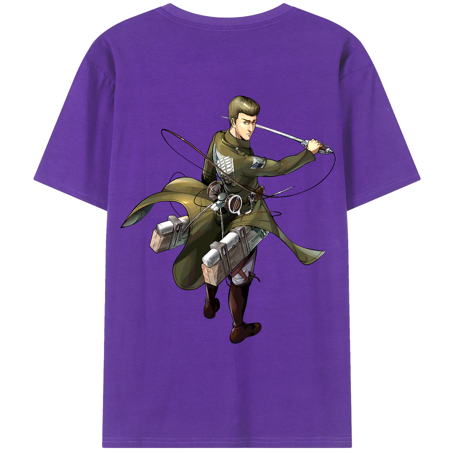 （画像用） 進撃の巨人 Attack on Titan 綿100％ メンズ半袖Tシャツ（バックプリント） 通気性