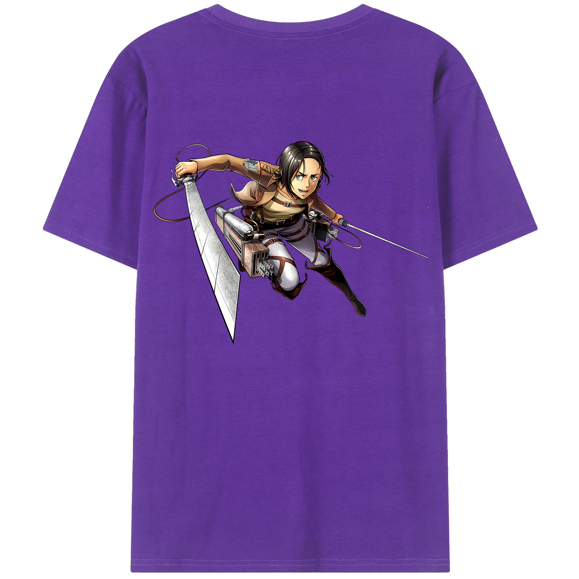 （画像用） 進撃の巨人 Attack on Titan 綿100％ メンズ半袖Tシャツ（バックプリント） 通気性
