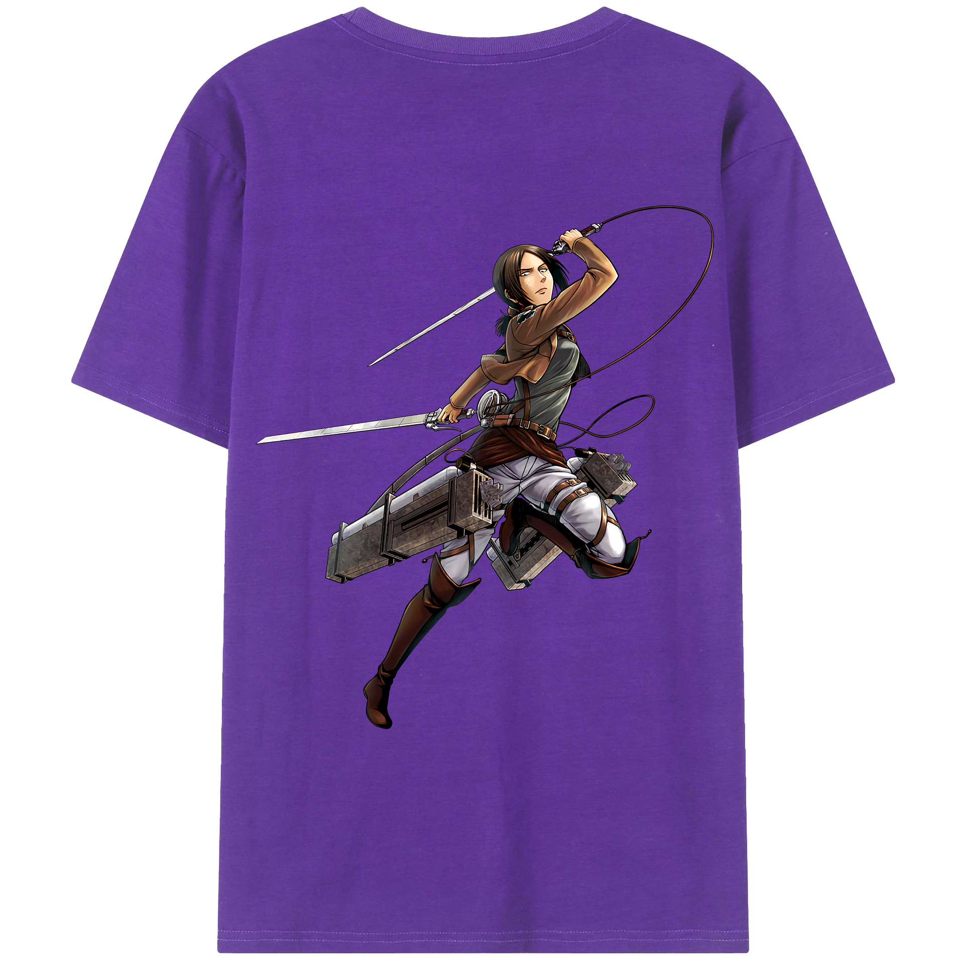 （画像用） 進撃の巨人 Attack on Titan 綿100％ メンズ半袖Tシャツ（バックプリント） 通気性