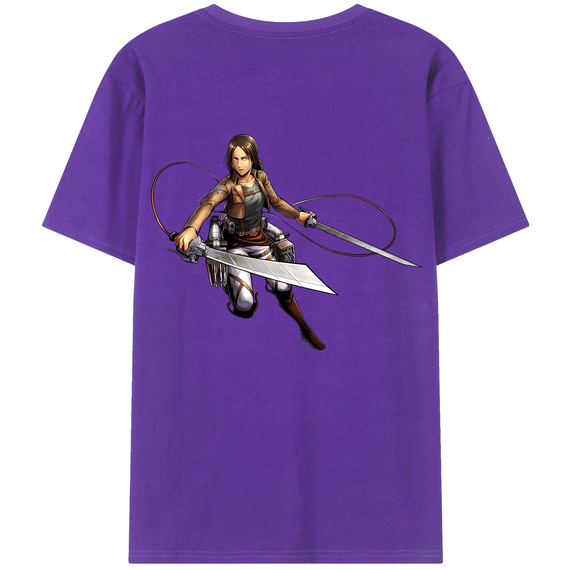 （画像用） 進撃の巨人 Attack on Titan 綿100％ メンズ半袖Tシャツ（バックプリント） 通気性