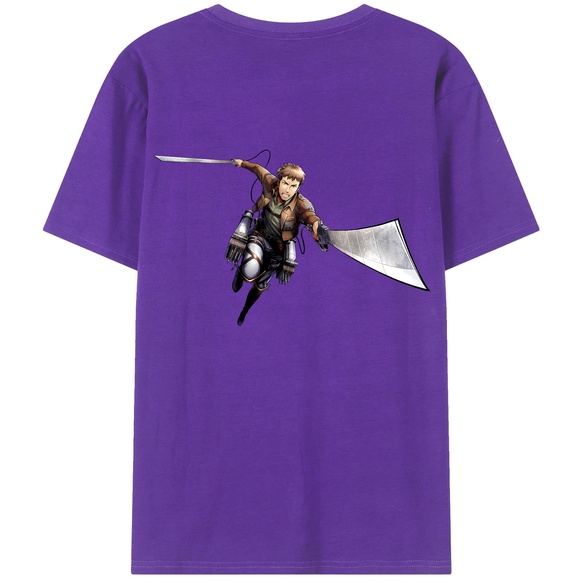 （画像用） 進撃の巨人 Attack on Titan 綿100％ メンズ半袖Tシャツ（バックプリント） 通気性