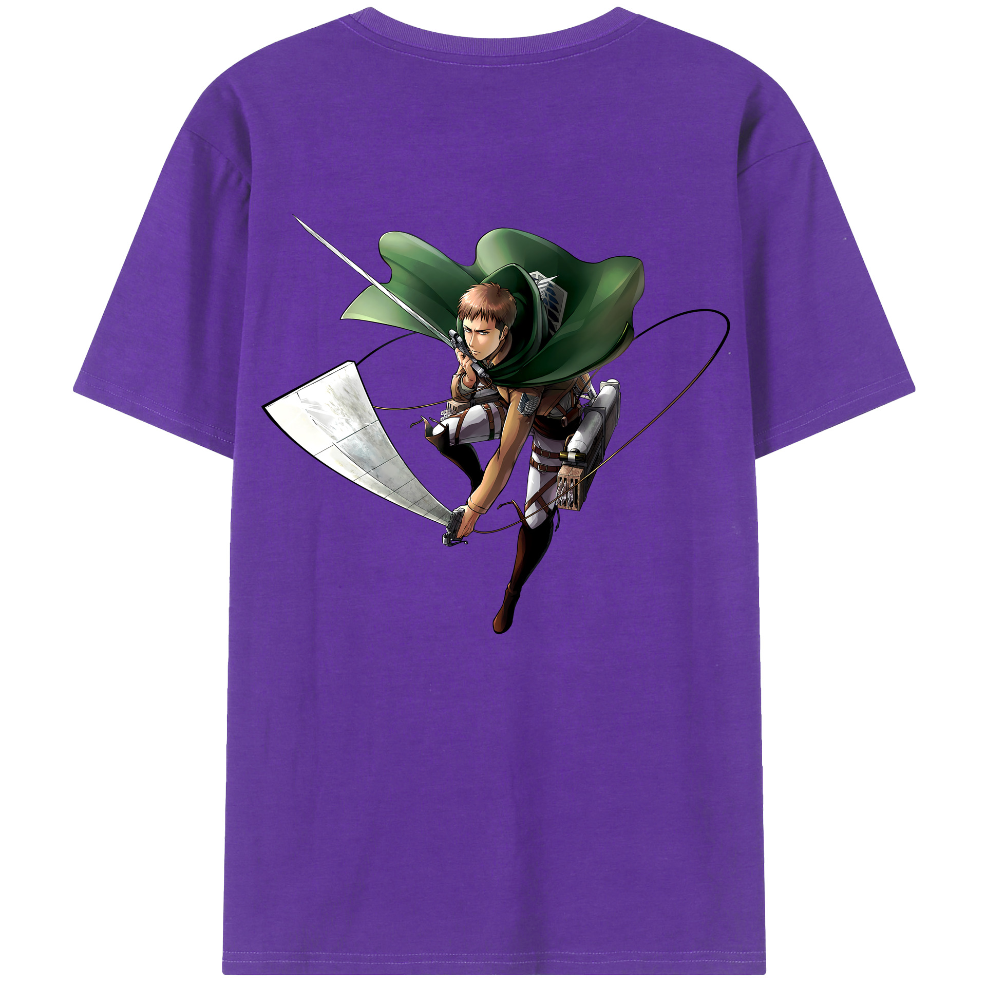 （画像用） 進撃の巨人 Attack on Titan 綿100％ メンズ半袖Tシャツ（バックプリント） 通気性