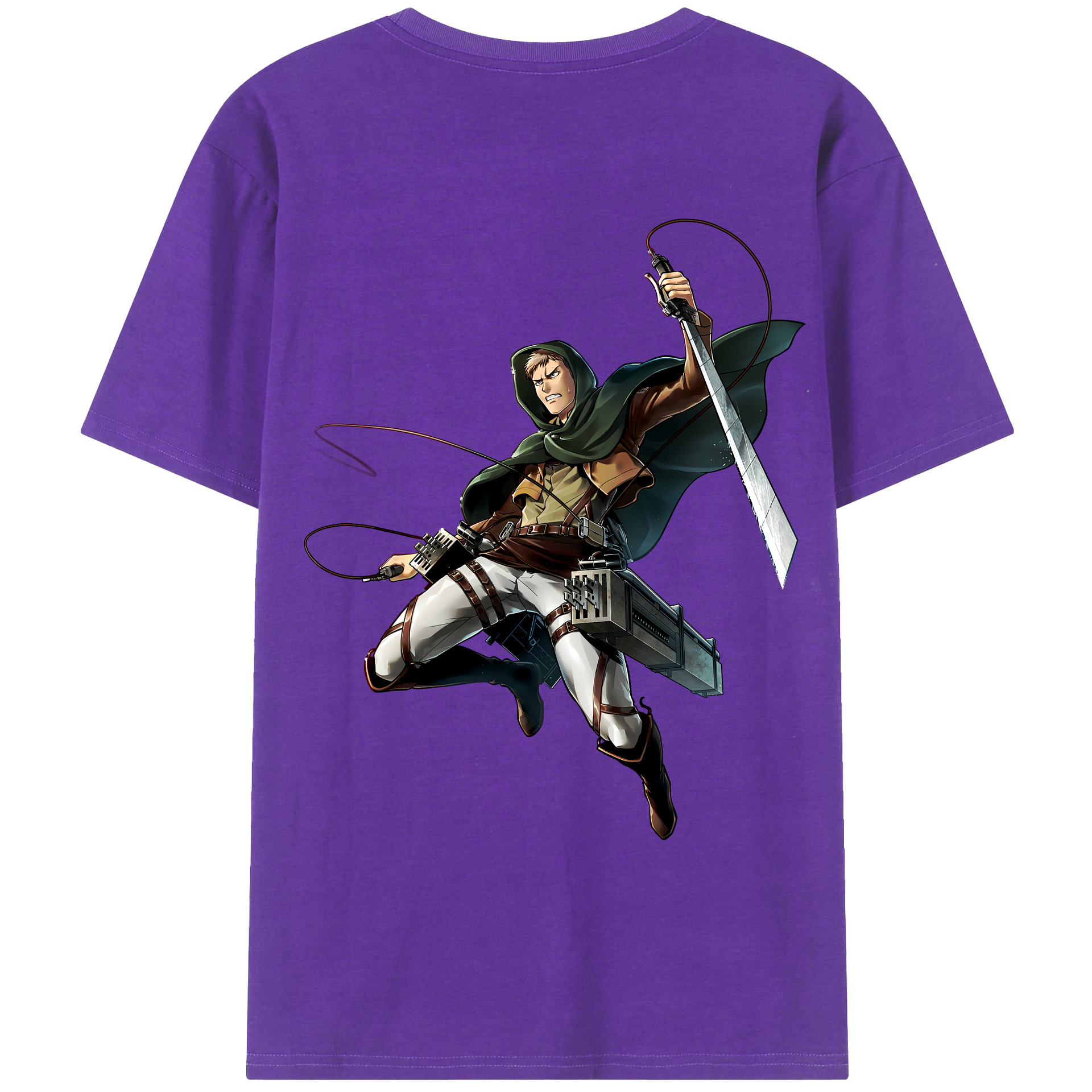 （画像用） 進撃の巨人 Attack on Titan 綿100％ メンズ半袖Tシャツ（バックプリント） 通気性