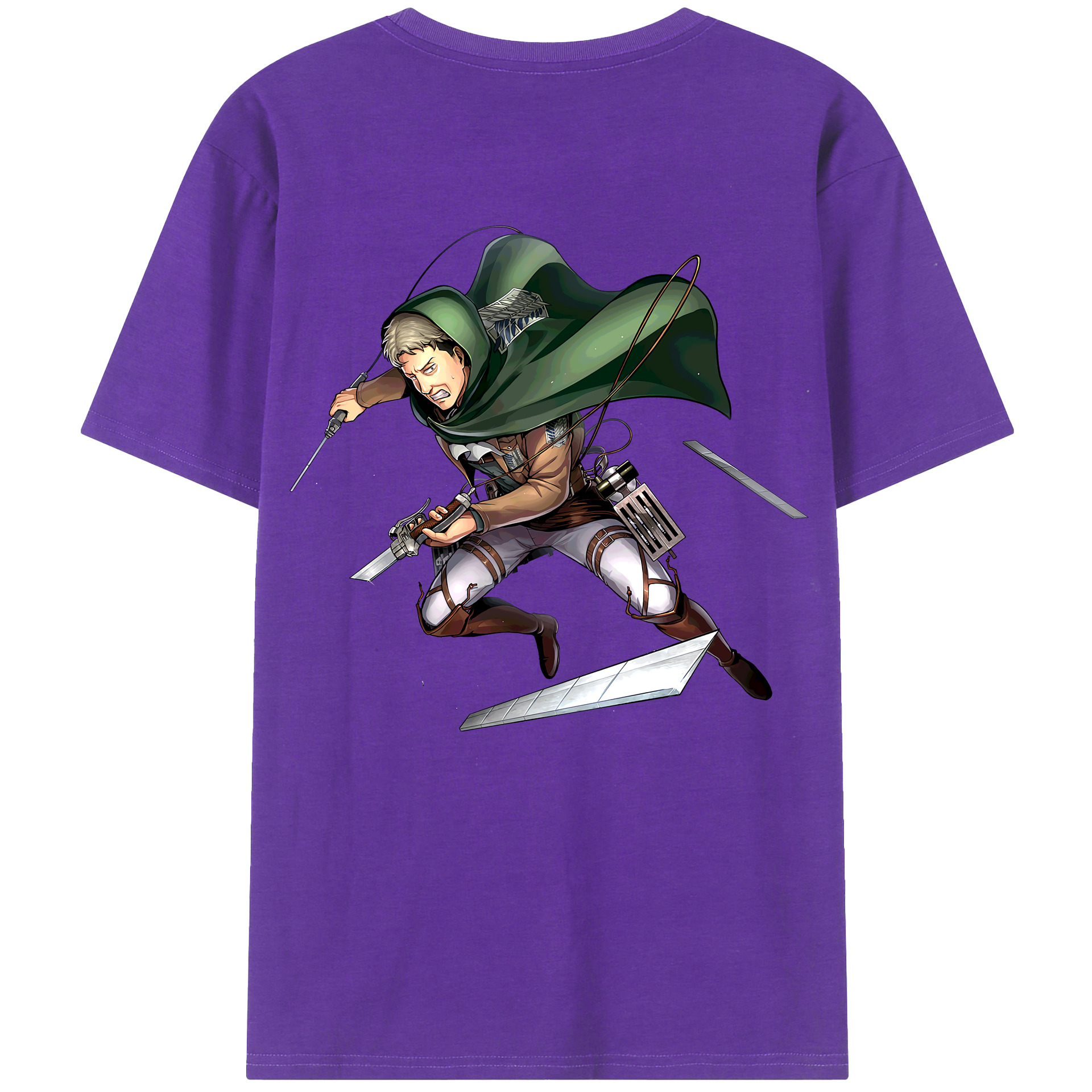 （画像用） 進撃の巨人 Attack on Titan 綿100％ メンズ半袖Tシャツ（バックプリント） 通気性