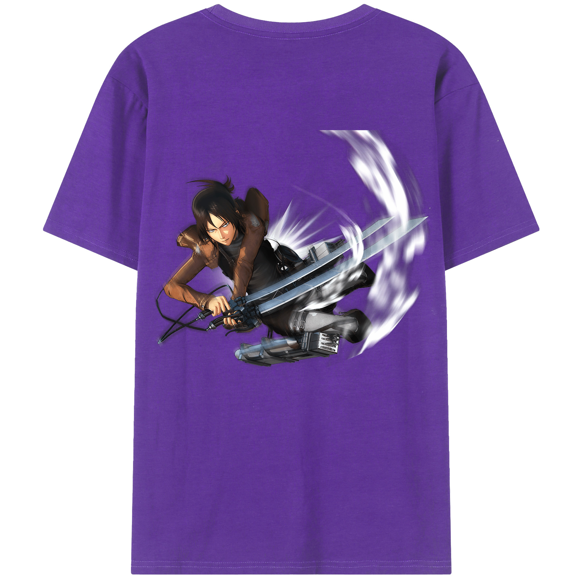 （画像用） 進撃の巨人 Attack on Titan 綿100％ メンズ半袖Tシャツ（バックプリント） 通気性