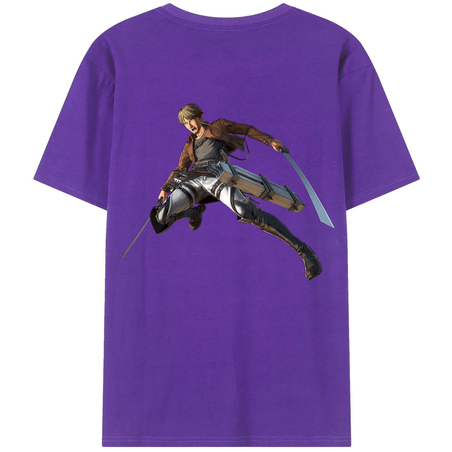 （画像用） 進撃の巨人 Attack on Titan 綿100％ メンズ半袖Tシャツ（バックプリント） 通気性