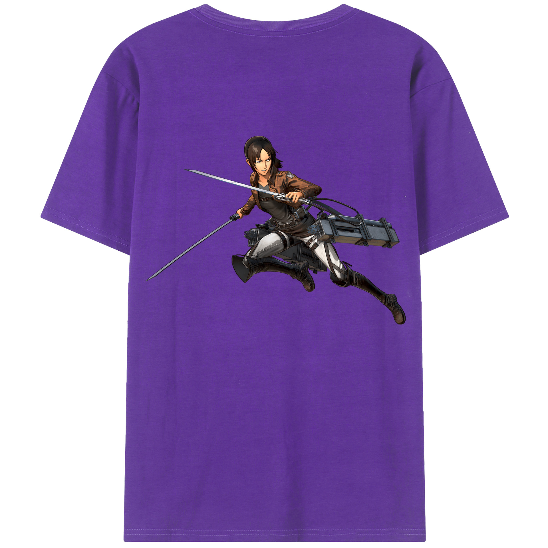 （画像用） 進撃の巨人 Attack on Titan 綿100％ メンズ半袖Tシャツ（バックプリント） 通気性