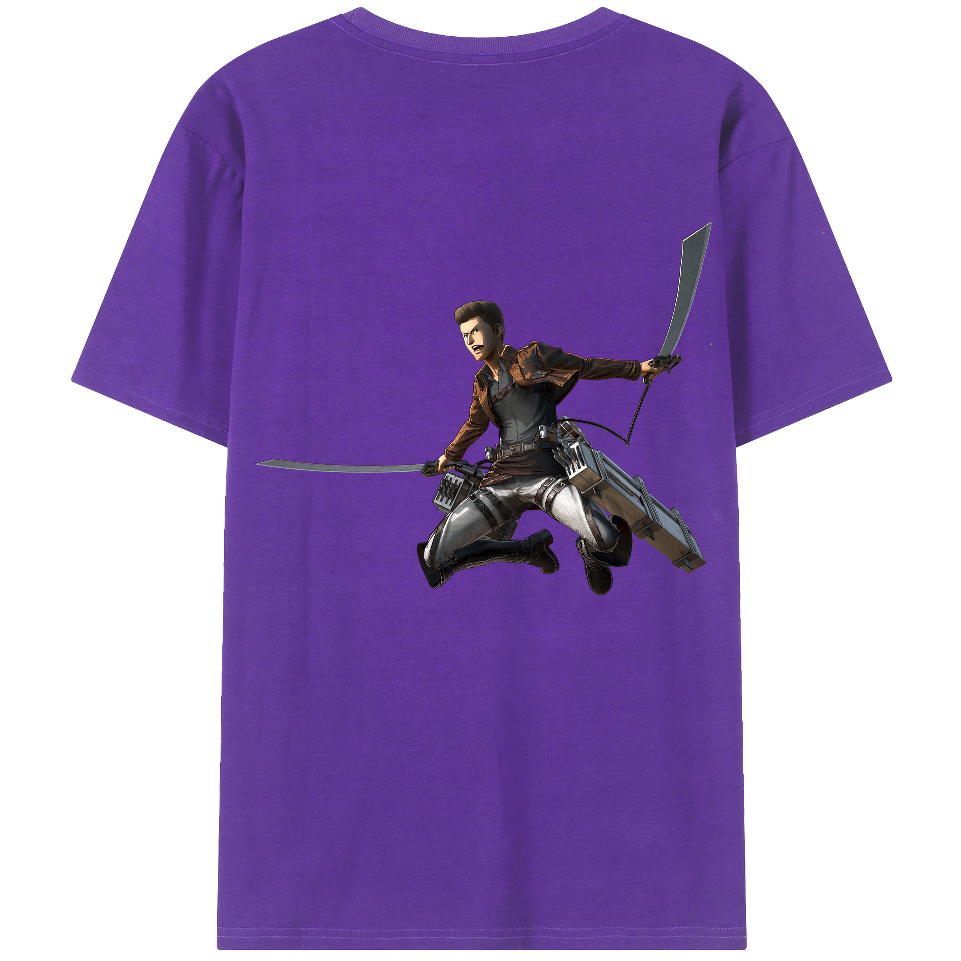 （画像用） 進撃の巨人 Attack on Titan 綿100％ メンズ半袖Tシャツ（バックプリント） 通気性