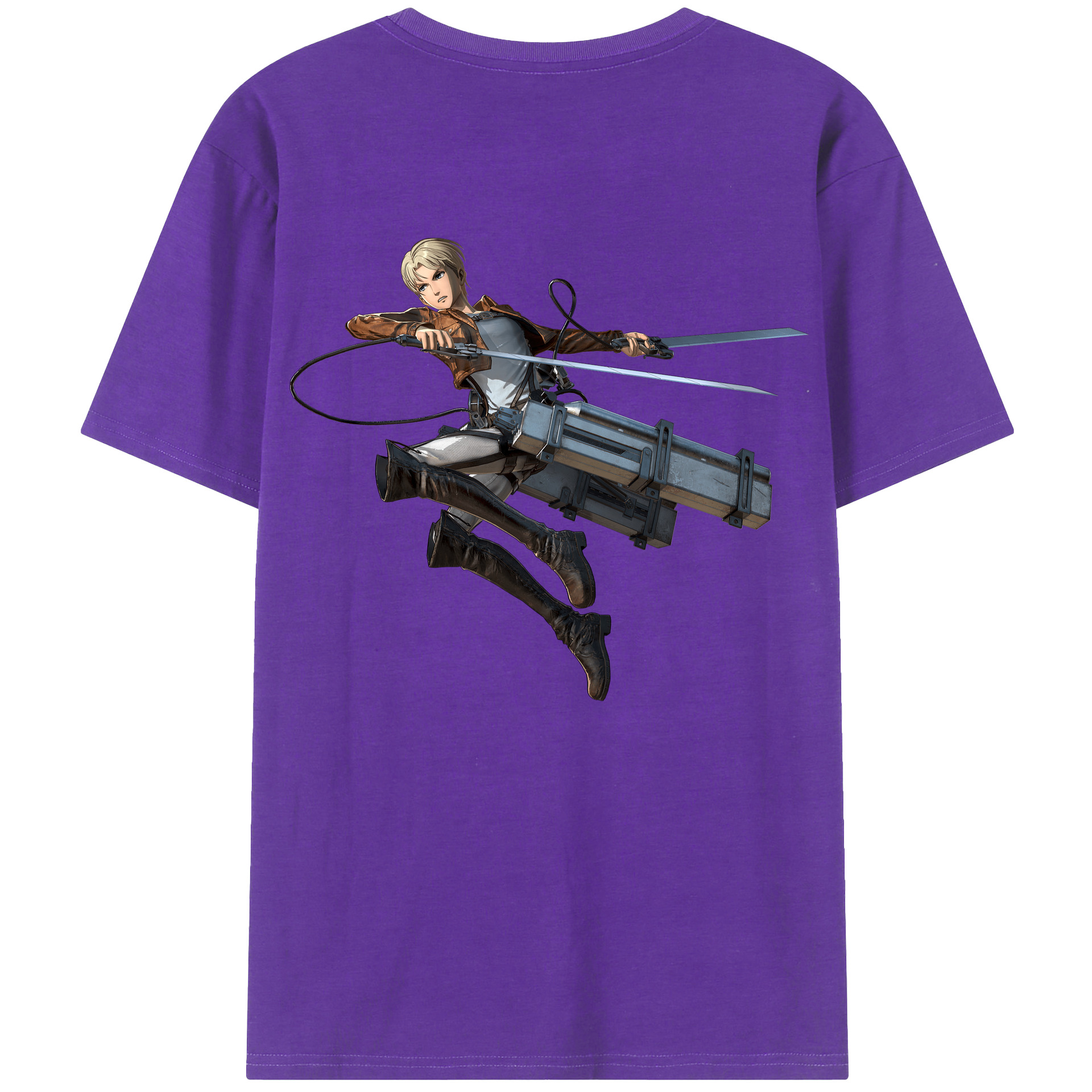 （画像用） 進撃の巨人 Attack on Titan 綿100％ メンズ半袖Tシャツ（バックプリント） 通気性