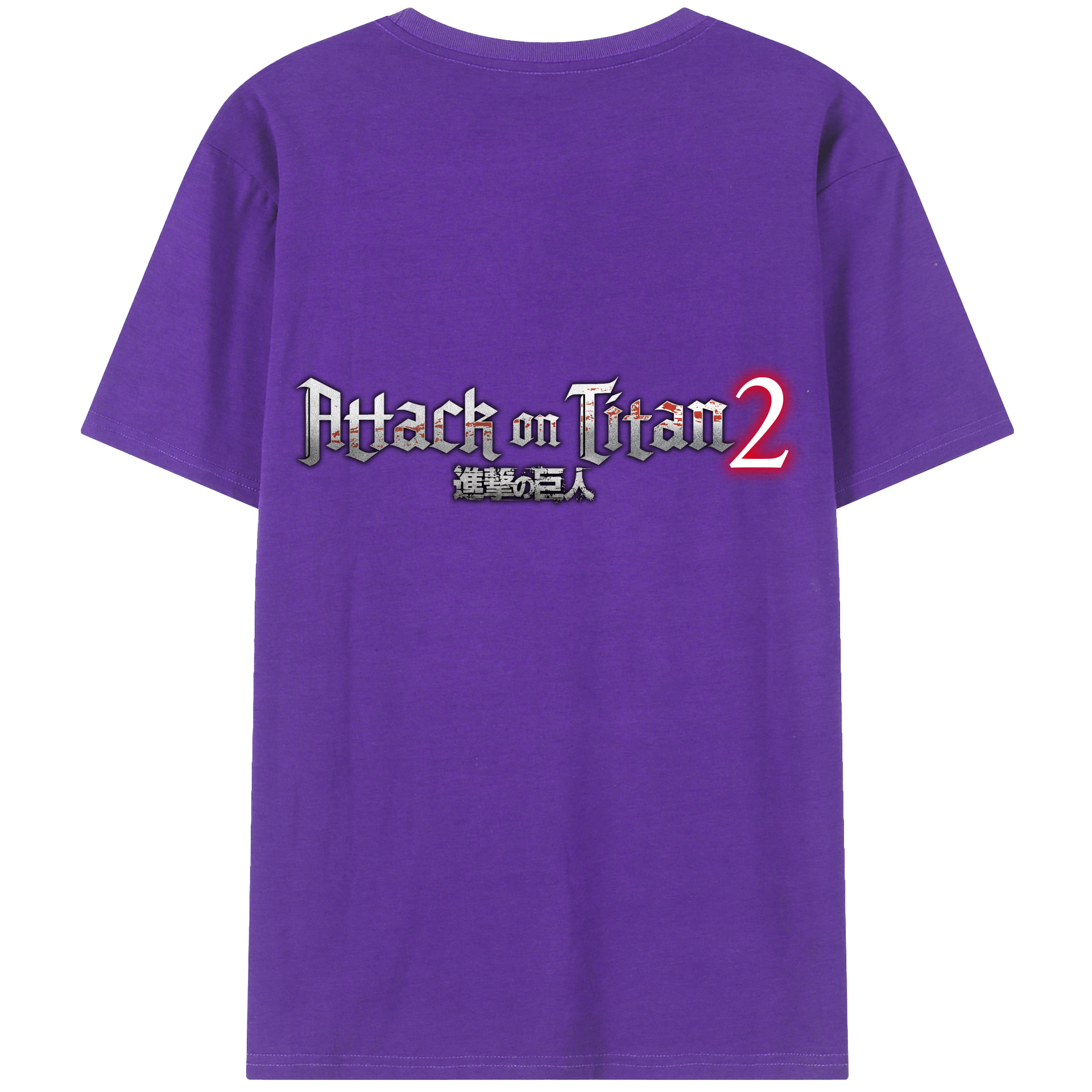 （画像用） 進撃の巨人 Attack on Titan 綿100％ メンズ半袖Tシャツ（バックプリント） 通気性