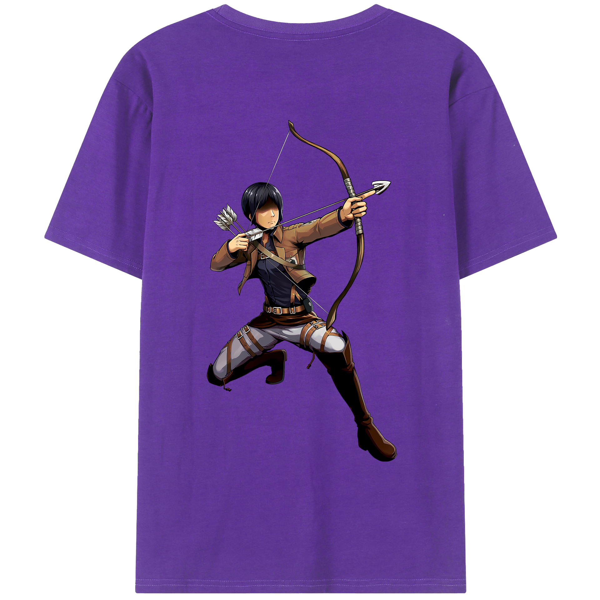 （画像用） 進撃の巨人 Attack on Titan 綿100％ メンズ半袖Tシャツ（バックプリント） 通気性