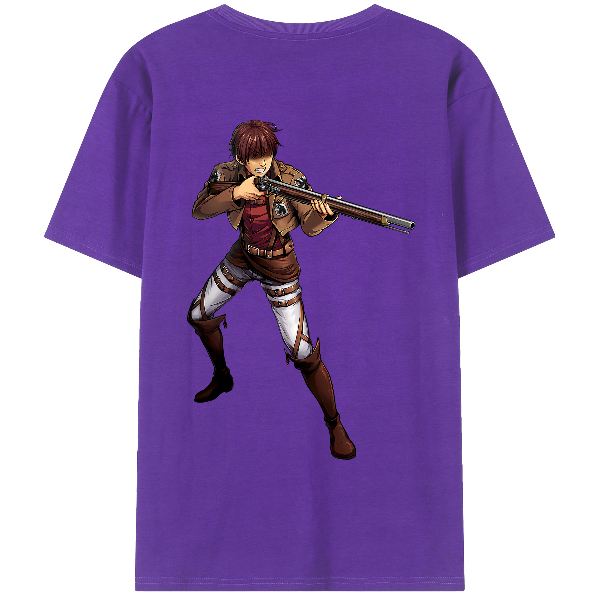 （画像用） 進撃の巨人 Attack on Titan 綿100％ メンズ半袖Tシャツ（バックプリント） 通気性