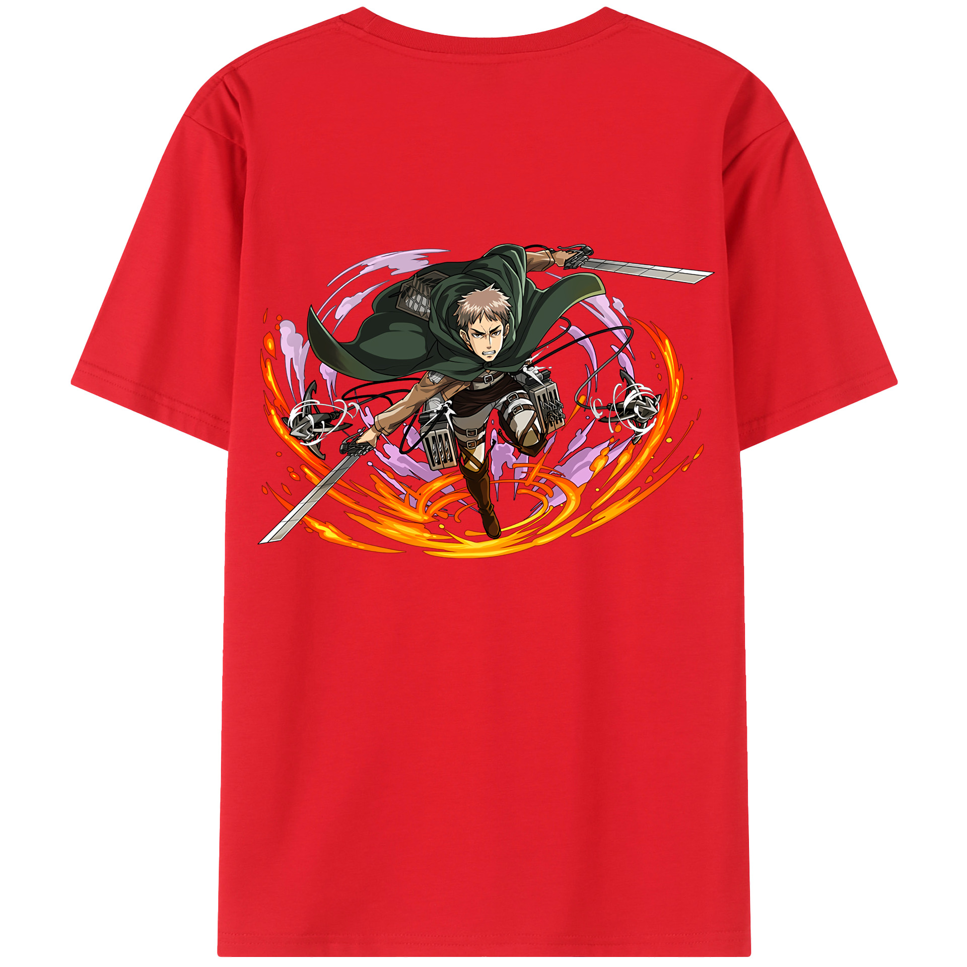 （画像用） 進撃の巨人 ジャン・キルシュタイン Attack on Titan Jean Kirstein 綿100％ メンズ半袖Tシャツ（バックプリント） 通気性