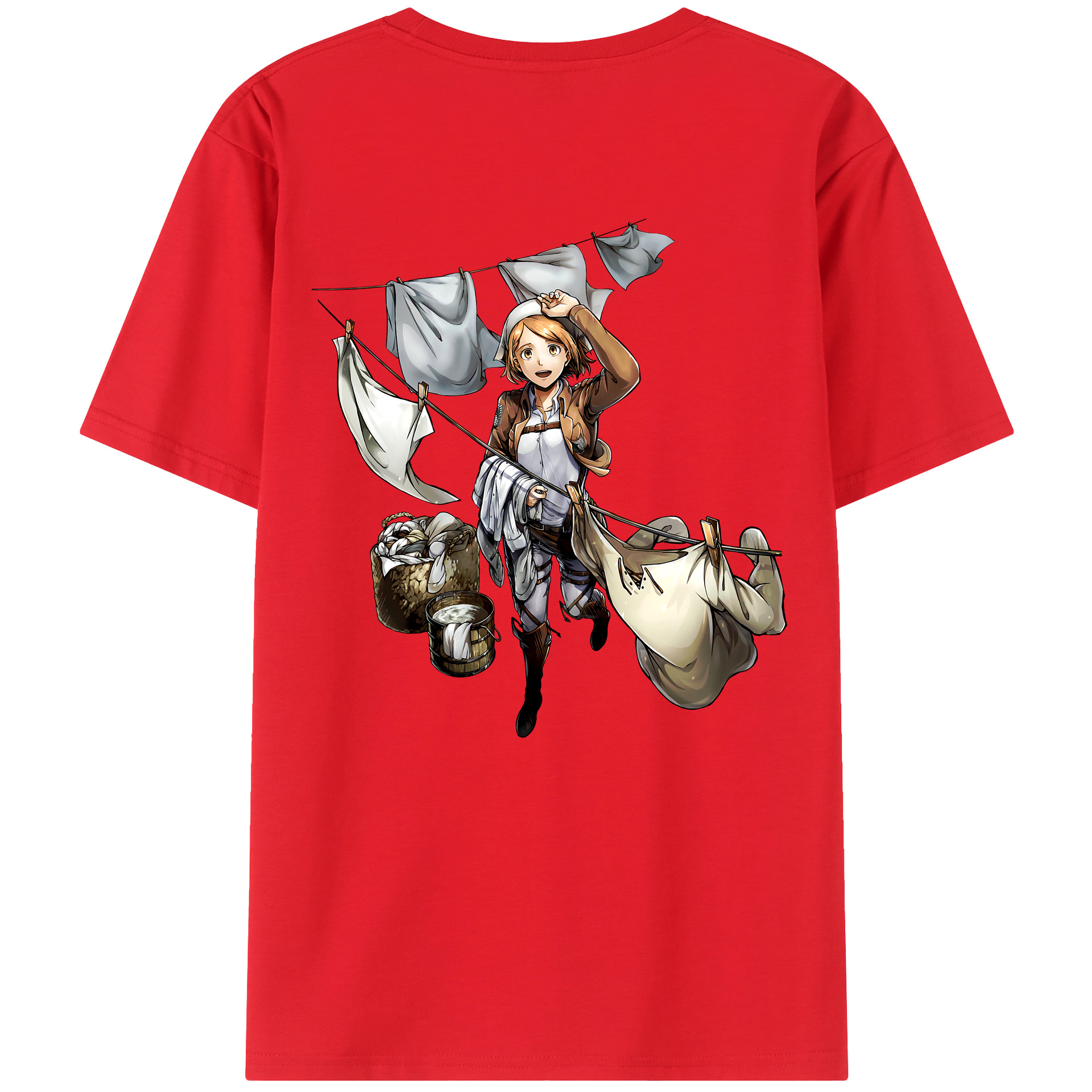 （画像用） 進撃の巨人 ペトラ·ラル Attack on Titan Petra Rall 綿100％ メンズ半袖Tシャツ（バックプリント） 通気性