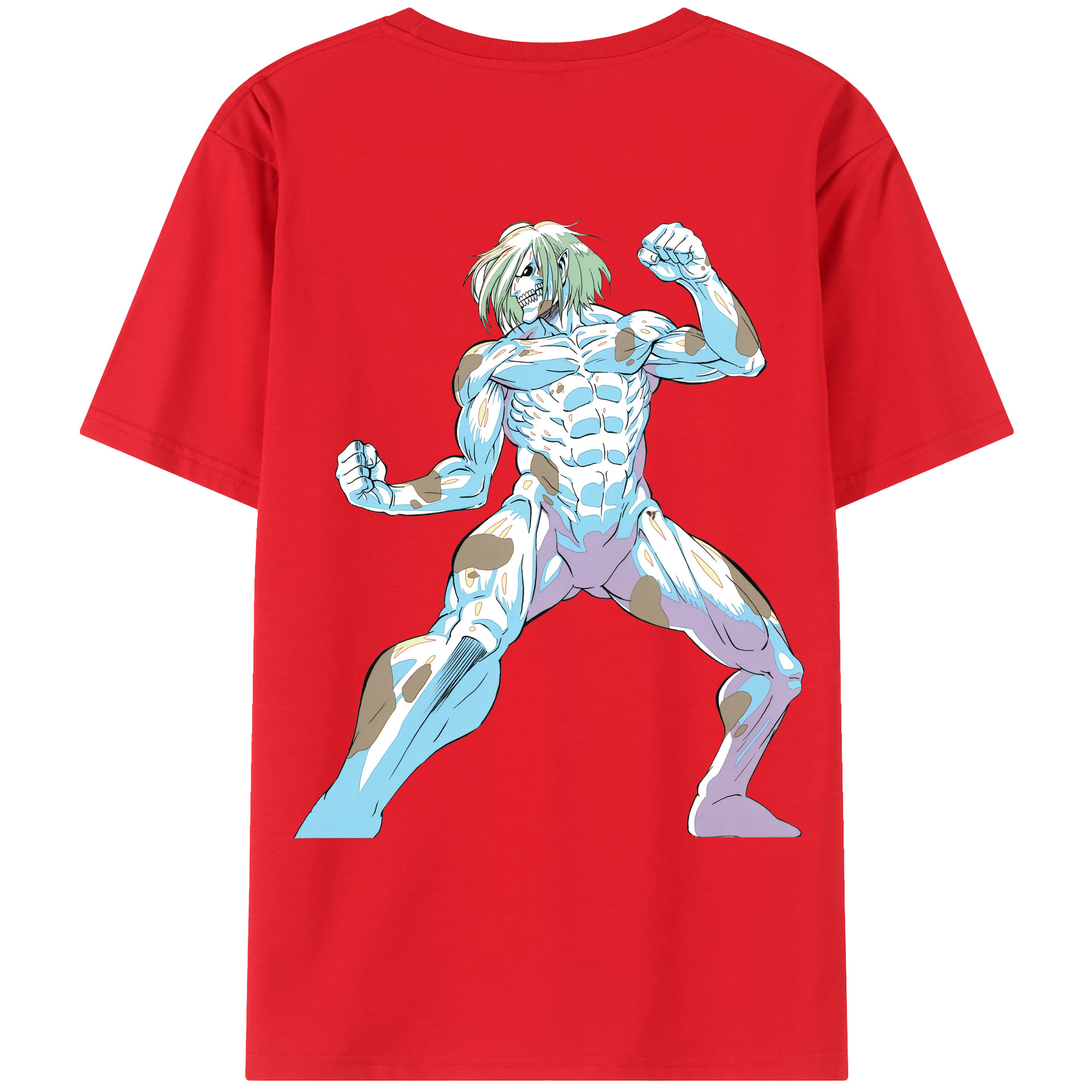（画像用） 進撃の巨人 Attack on Titan 綿100％ メンズ半袖Tシャツ（バックプリント） 通気性