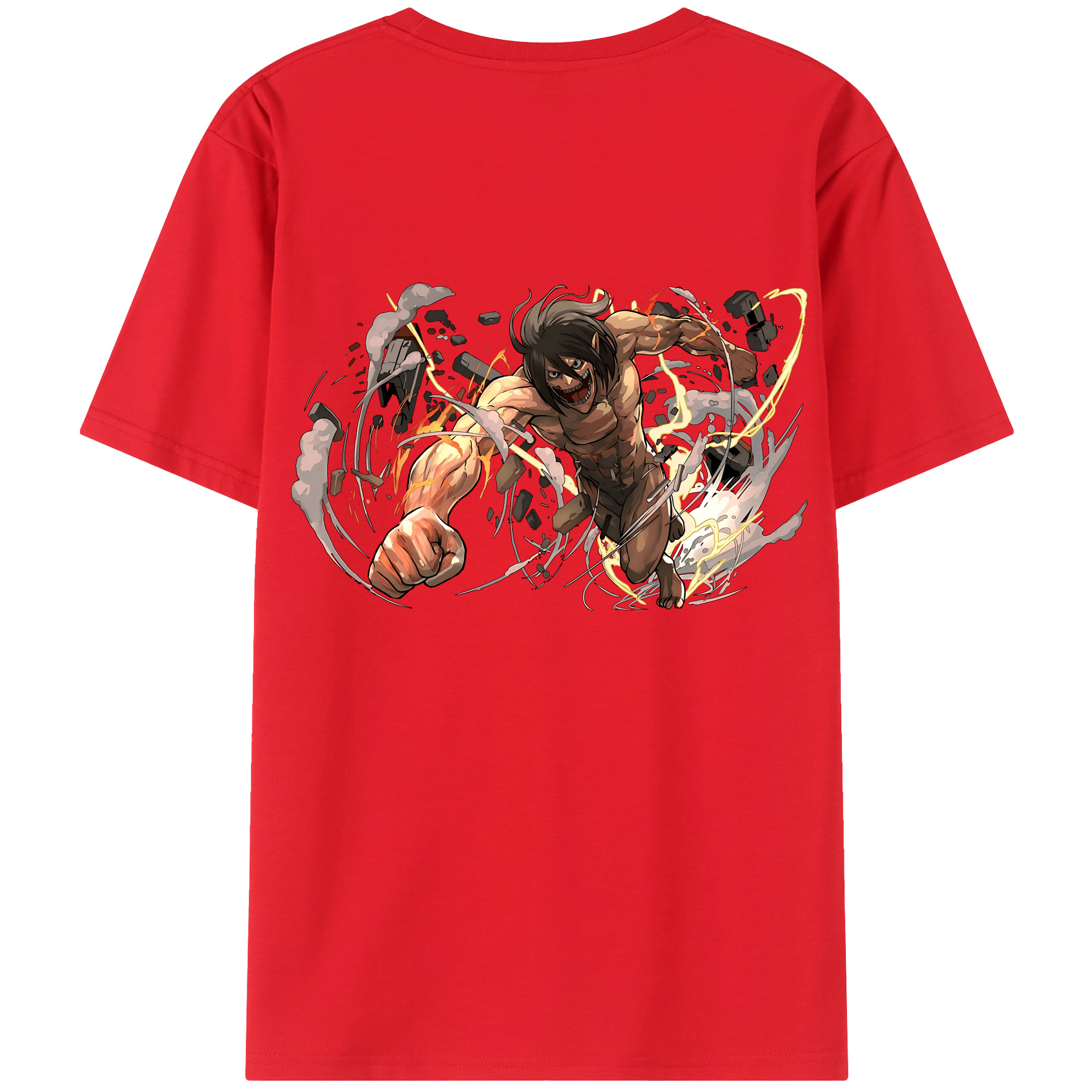 （画像用） 進撃の巨人 Attack on Titan 綿100％ メンズ半袖Tシャツ（バックプリント） 通気性