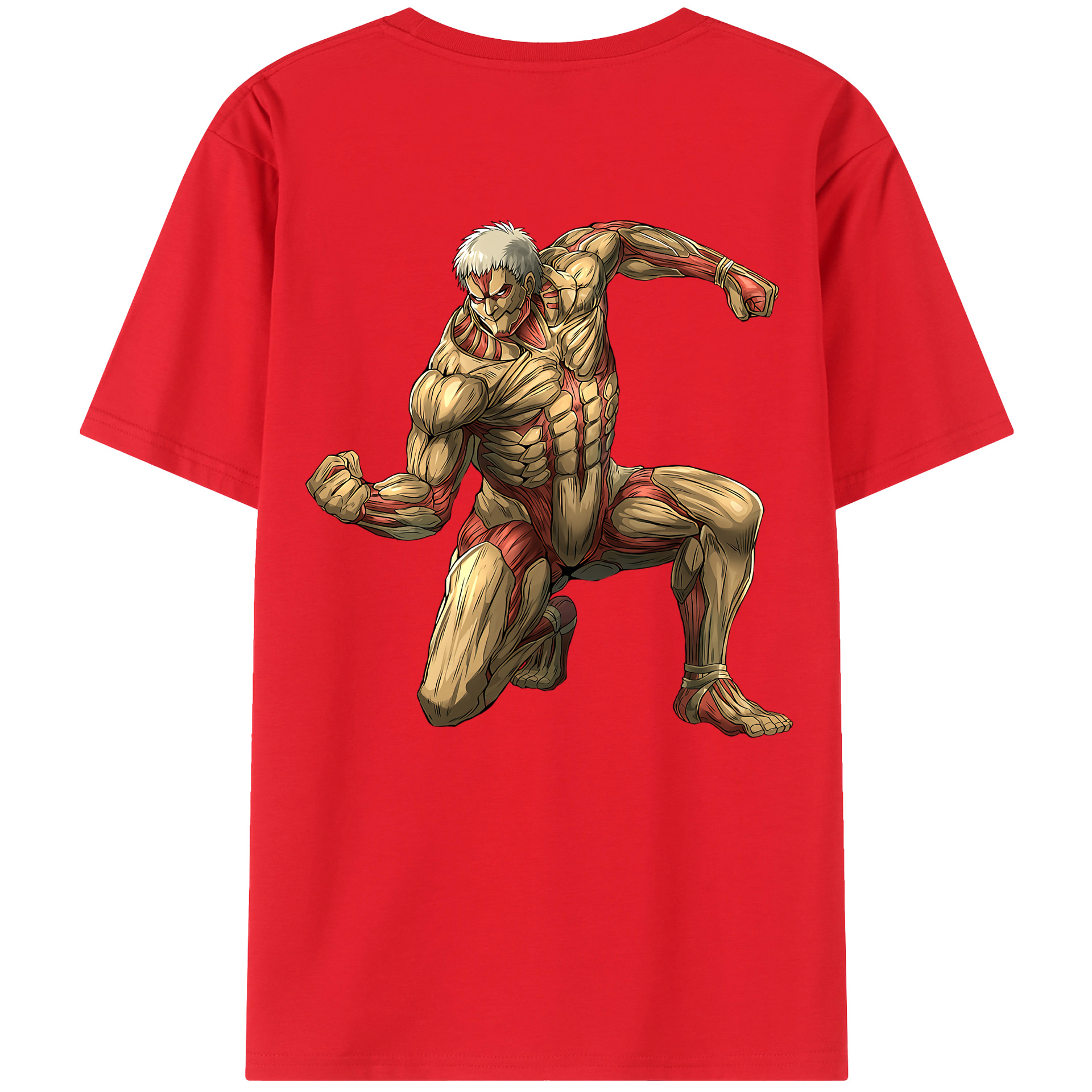 （画像用） 進撃の巨人 Attack on Titan 綿100％ メンズ半袖Tシャツ（バックプリント） 通気性