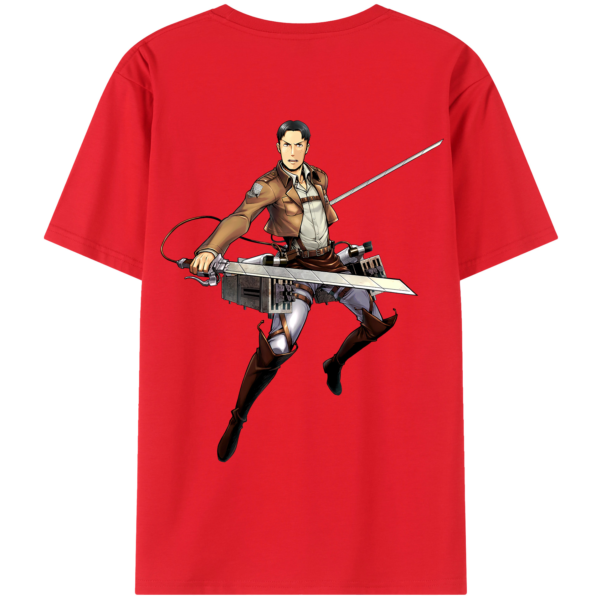 （画像用） 進撃の巨人 Attack on Titan 綿100％ メンズ半袖Tシャツ（バックプリント） 通気性