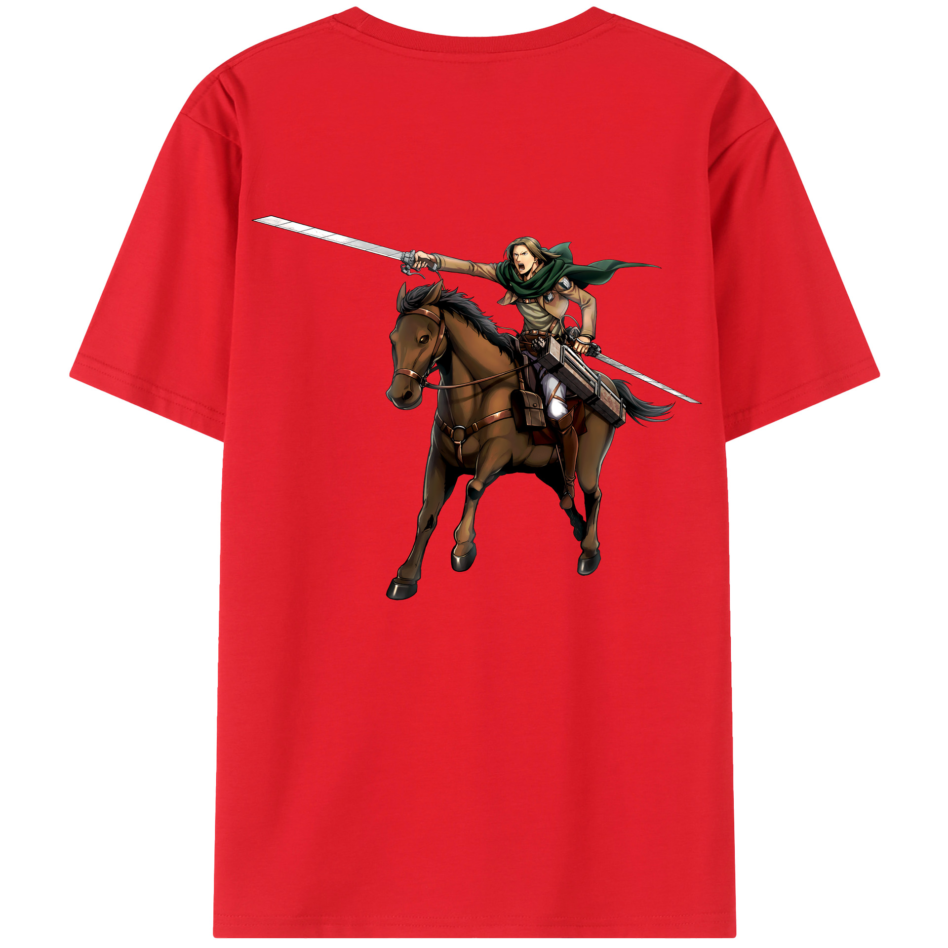 （画像用） 進撃の巨人 Attack on Titan 綿100％ メンズ半袖Tシャツ（バックプリント） 通気性