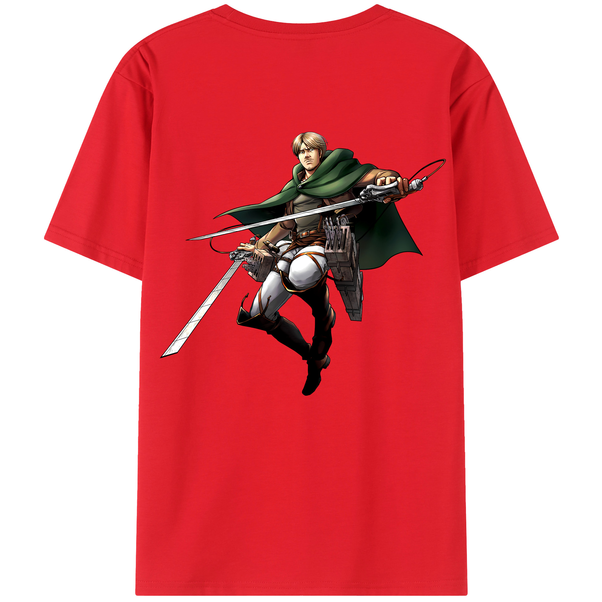 （画像用） 進撃の巨人 Attack on Titan 綿100％ メンズ半袖Tシャツ（バックプリント） 通気性