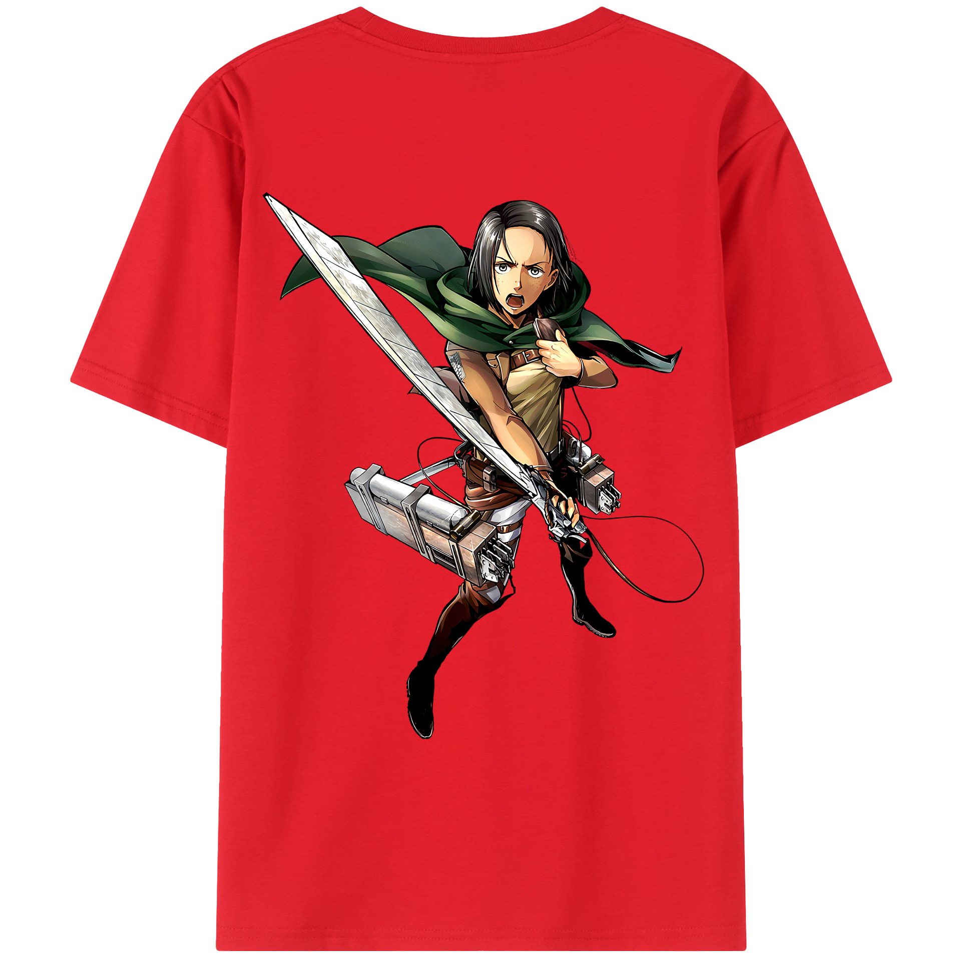 （画像用） 進撃の巨人 Attack on Titan 綿100％ メンズ半袖Tシャツ（バックプリント） 通気性
