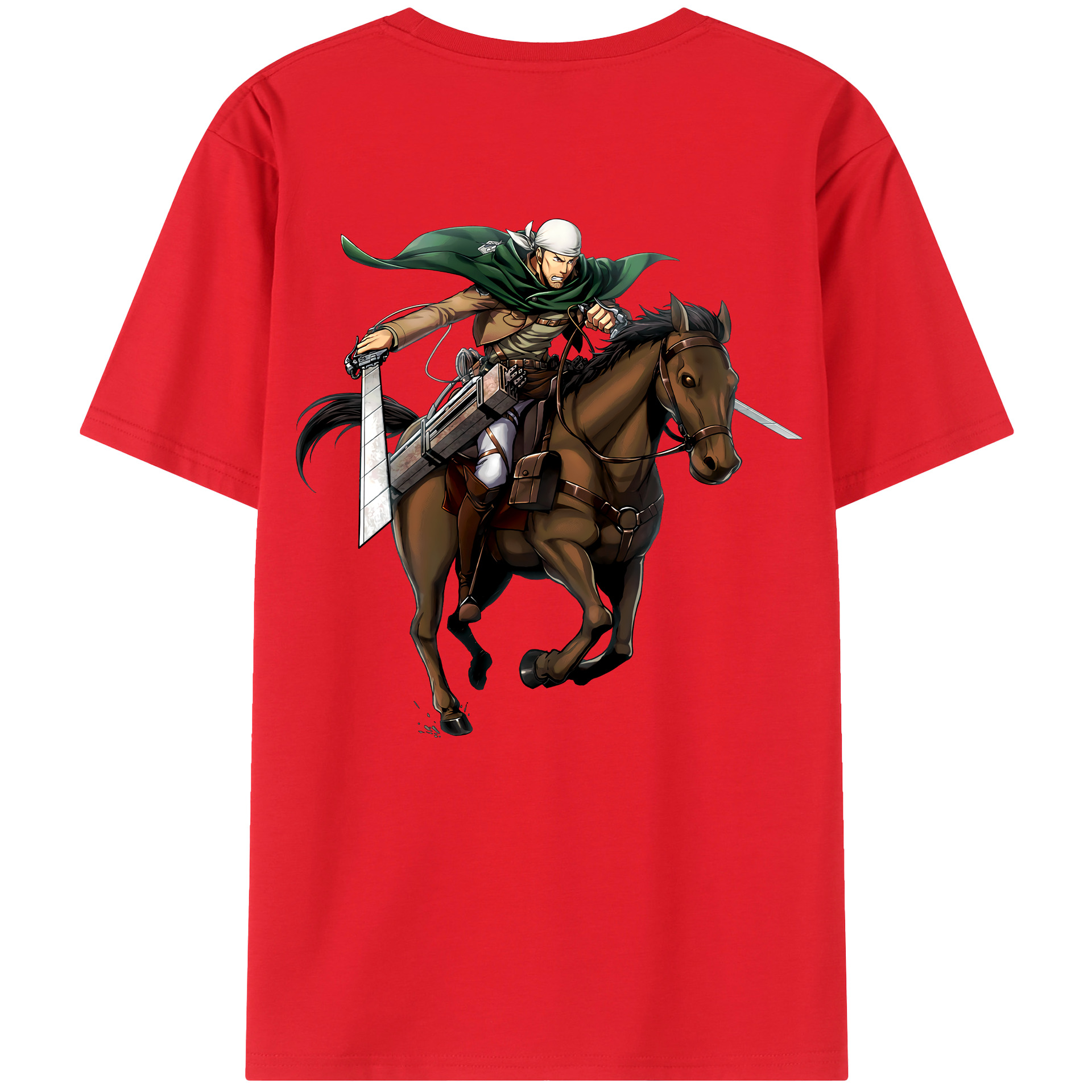 （画像用） 進撃の巨人 Attack on Titan 綿100％ メンズ半袖Tシャツ（バックプリント） 通気性