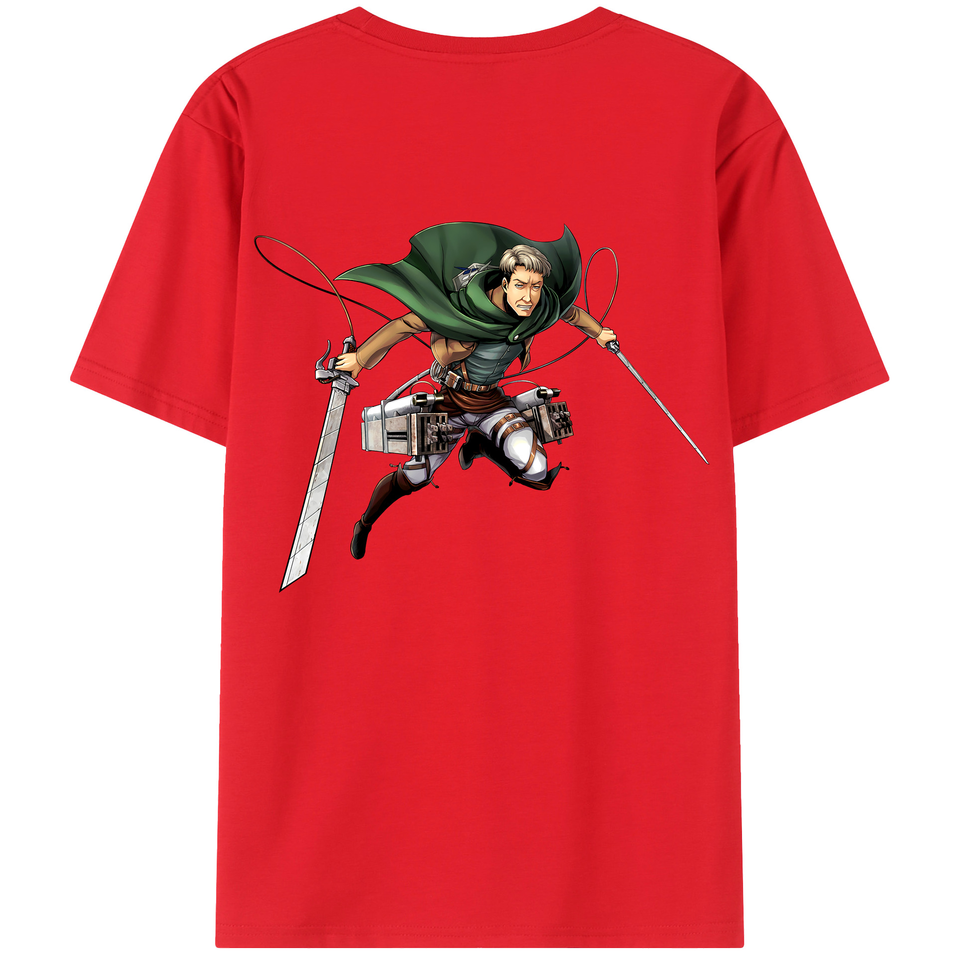 （画像用） 進撃の巨人 Attack on Titan 綿100％ メンズ半袖Tシャツ（バックプリント） 通気性