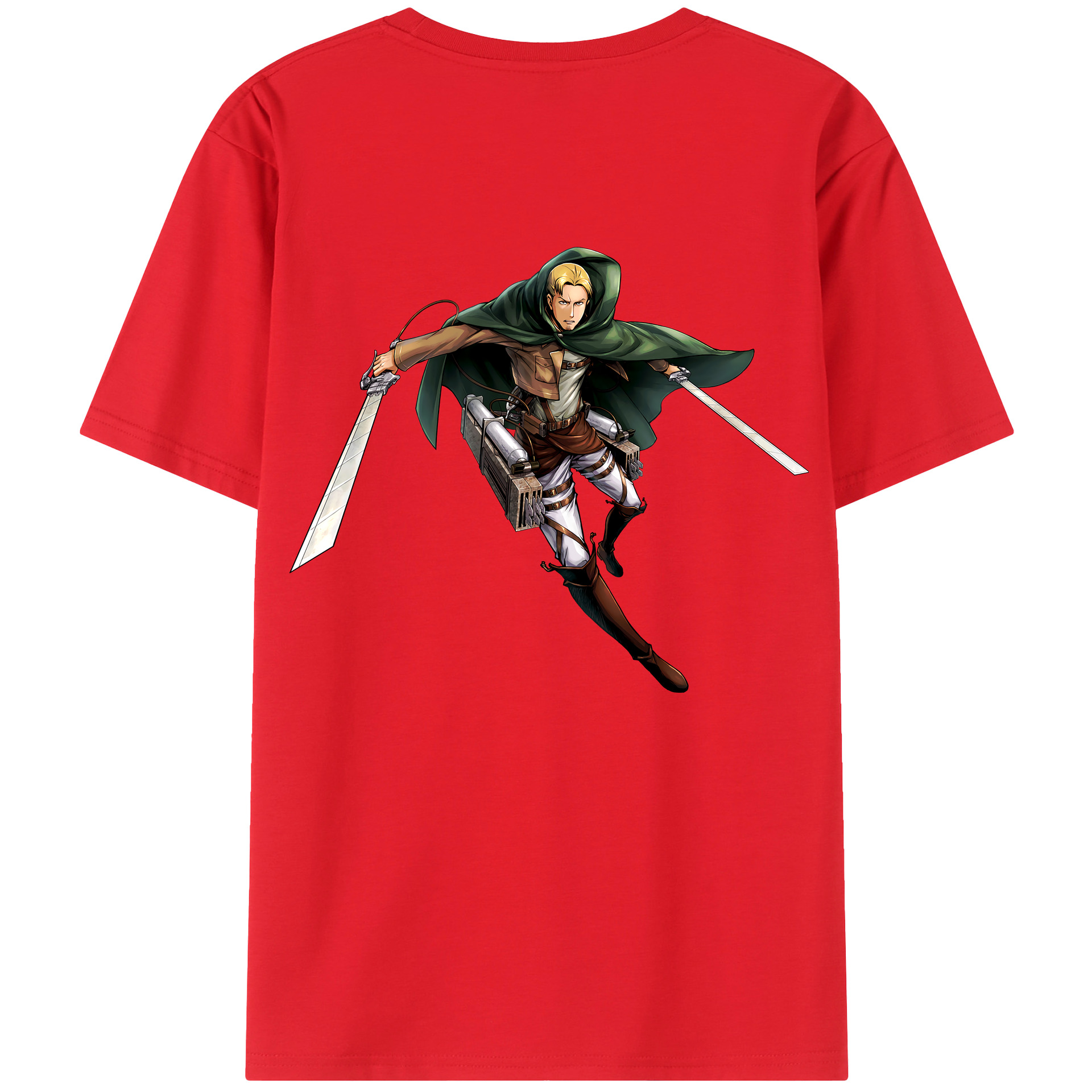 （画像用） 進撃の巨人 Attack on Titan 綿100％ メンズ半袖Tシャツ（バックプリント） 通気性