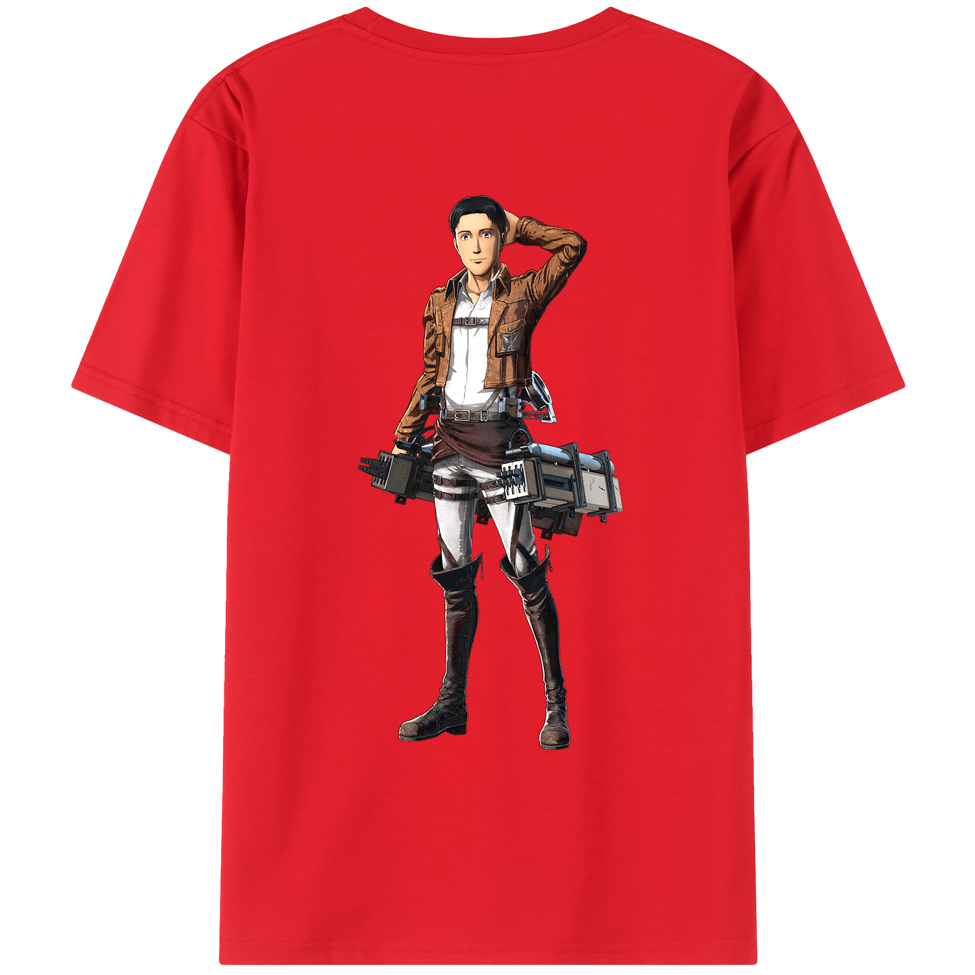 （画像用） 進撃の巨人 Attack on Titan 綿100％ メンズ半袖Tシャツ（バックプリント） 通気性