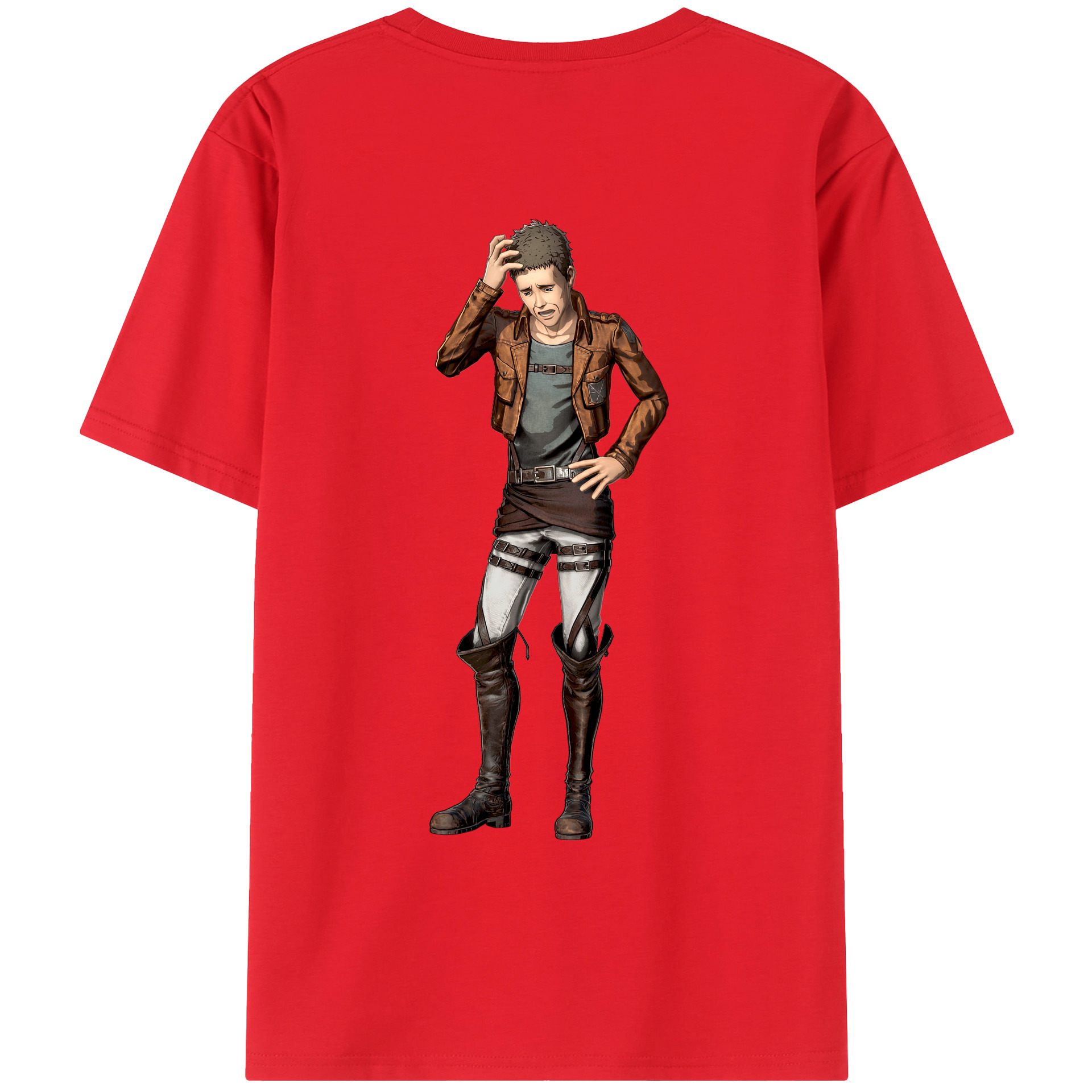 （画像用） 進撃の巨人 Attack on Titan 綿100％ メンズ半袖Tシャツ（バックプリント） 通気性