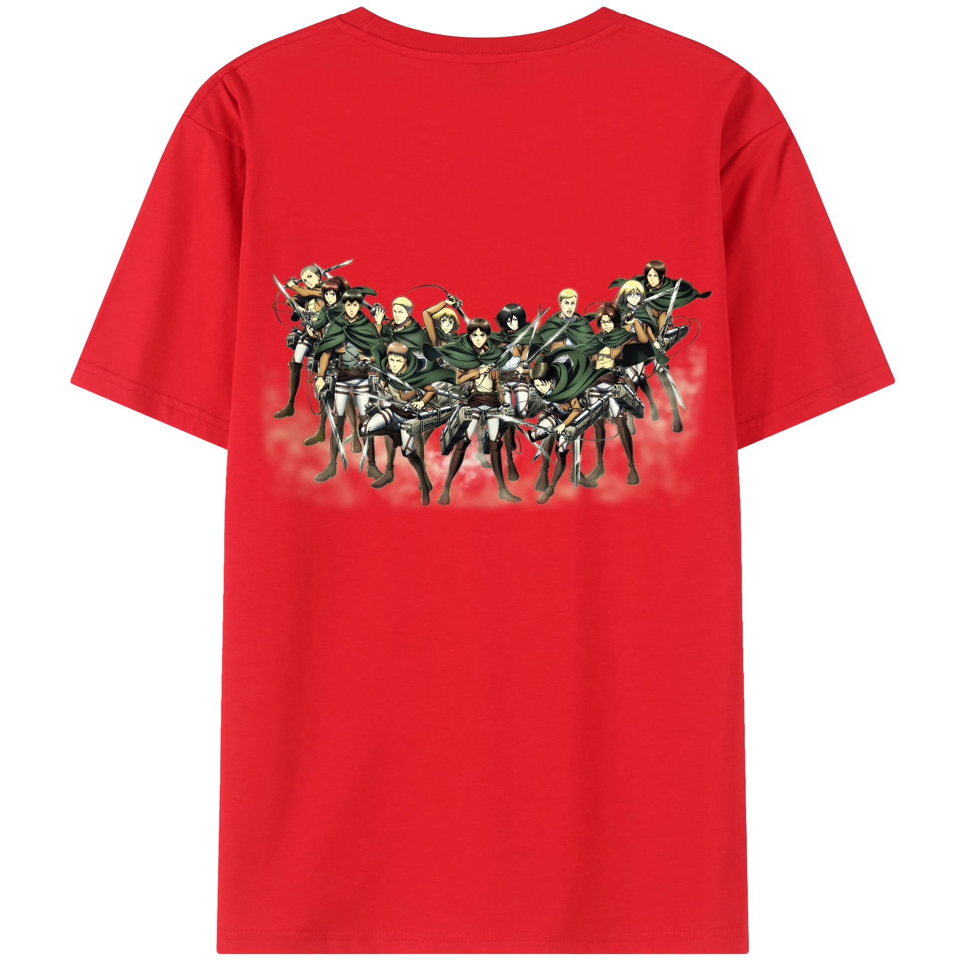 （画像用） 進撃の巨人 Attack on Titan 綿100％ メンズ半袖Tシャツ（バックプリント） 通気性