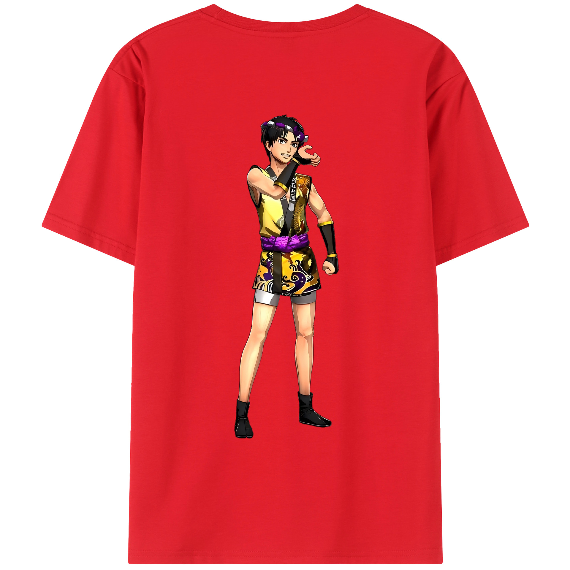 （画像用） 進撃の巨人 リヴァイ·アッカーマン Attack on Titan Levi Ackerman 綿100％ メンズ半袖Tシャツ（バックプリント） 通気性