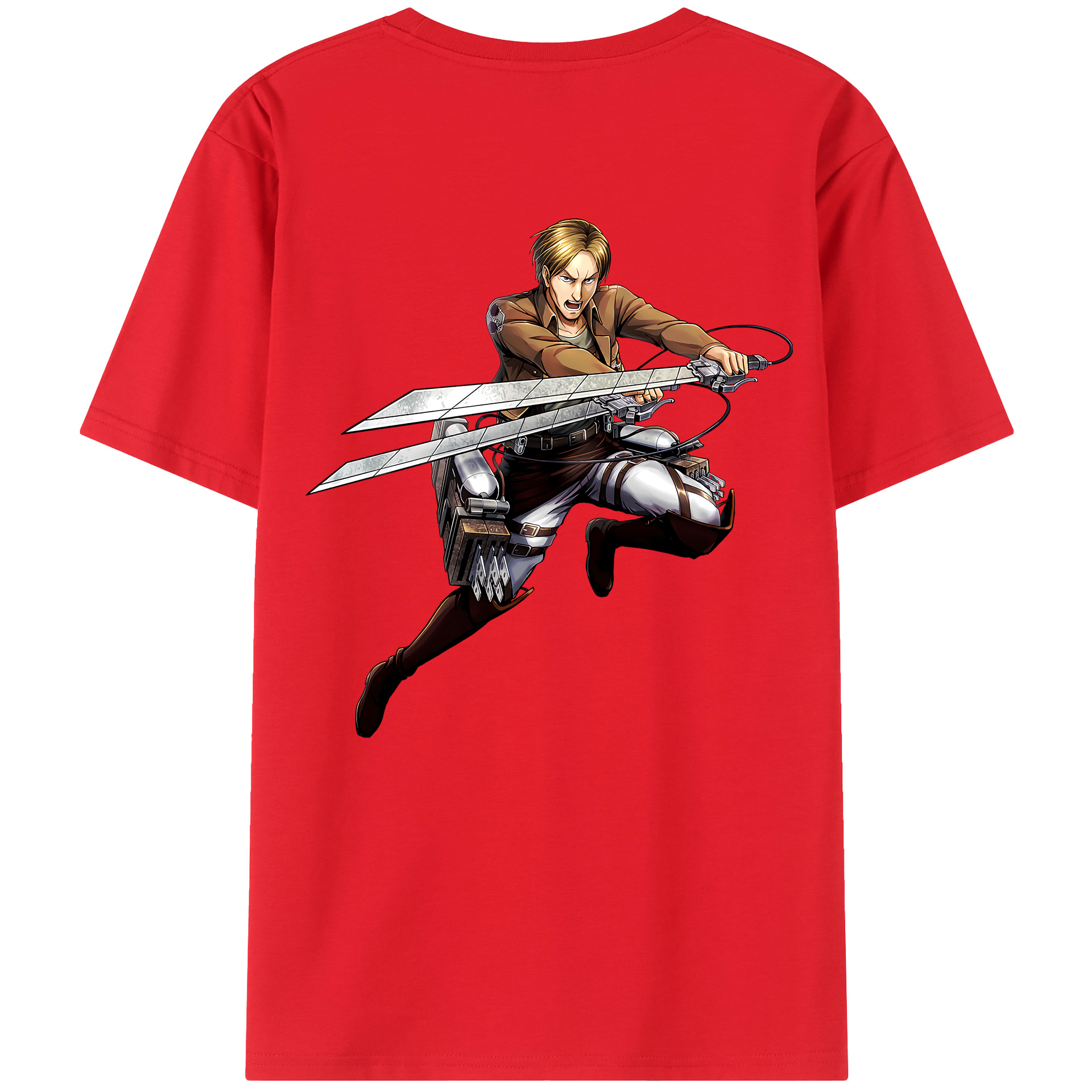 （画像用） 進撃の巨人 Attack on Titan 綿100％ メンズ半袖Tシャツ（バックプリント） 通気性