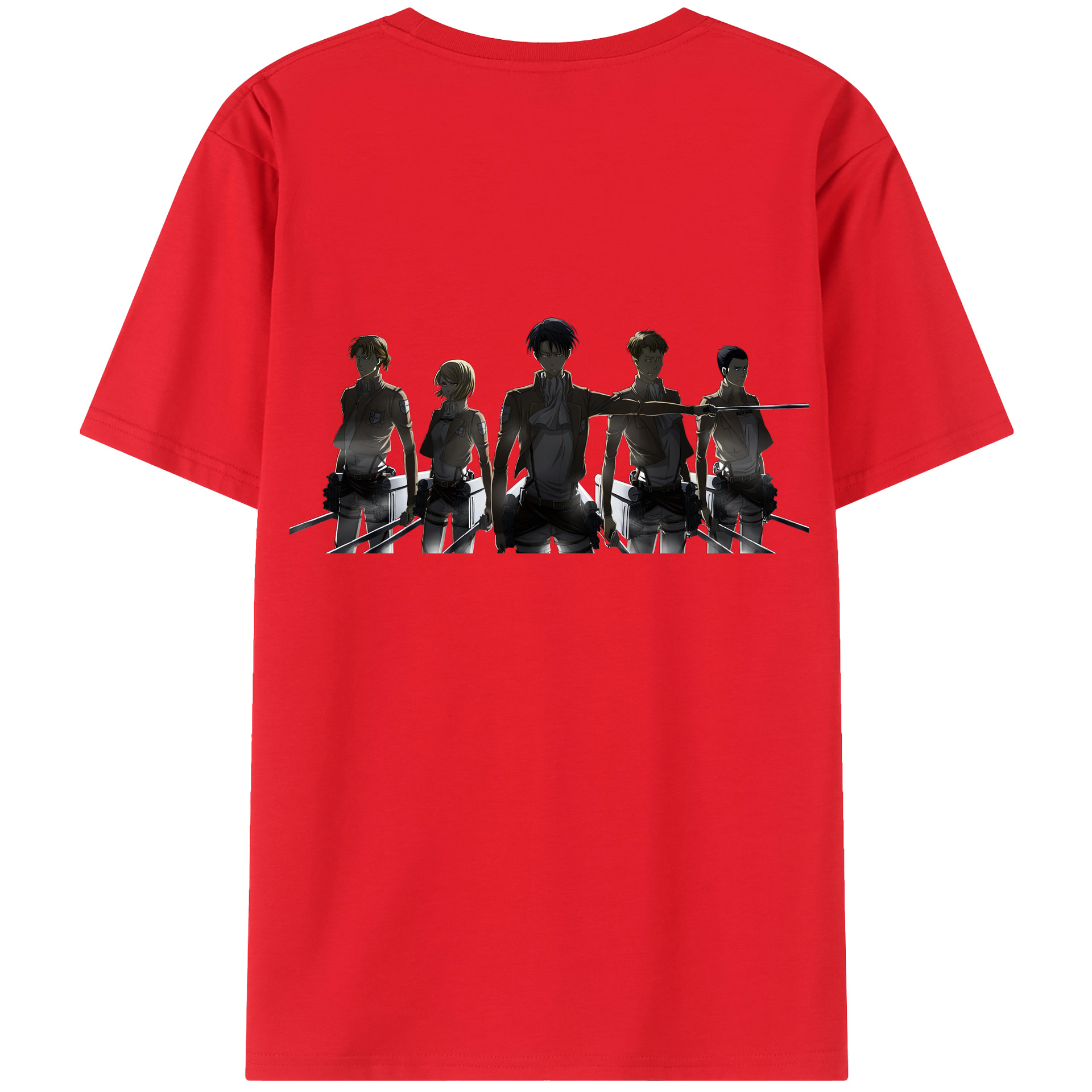 （画像用） 進撃の巨人 Attack on Titan 綿100％ メンズ半袖Tシャツ（バックプリント） 通気性