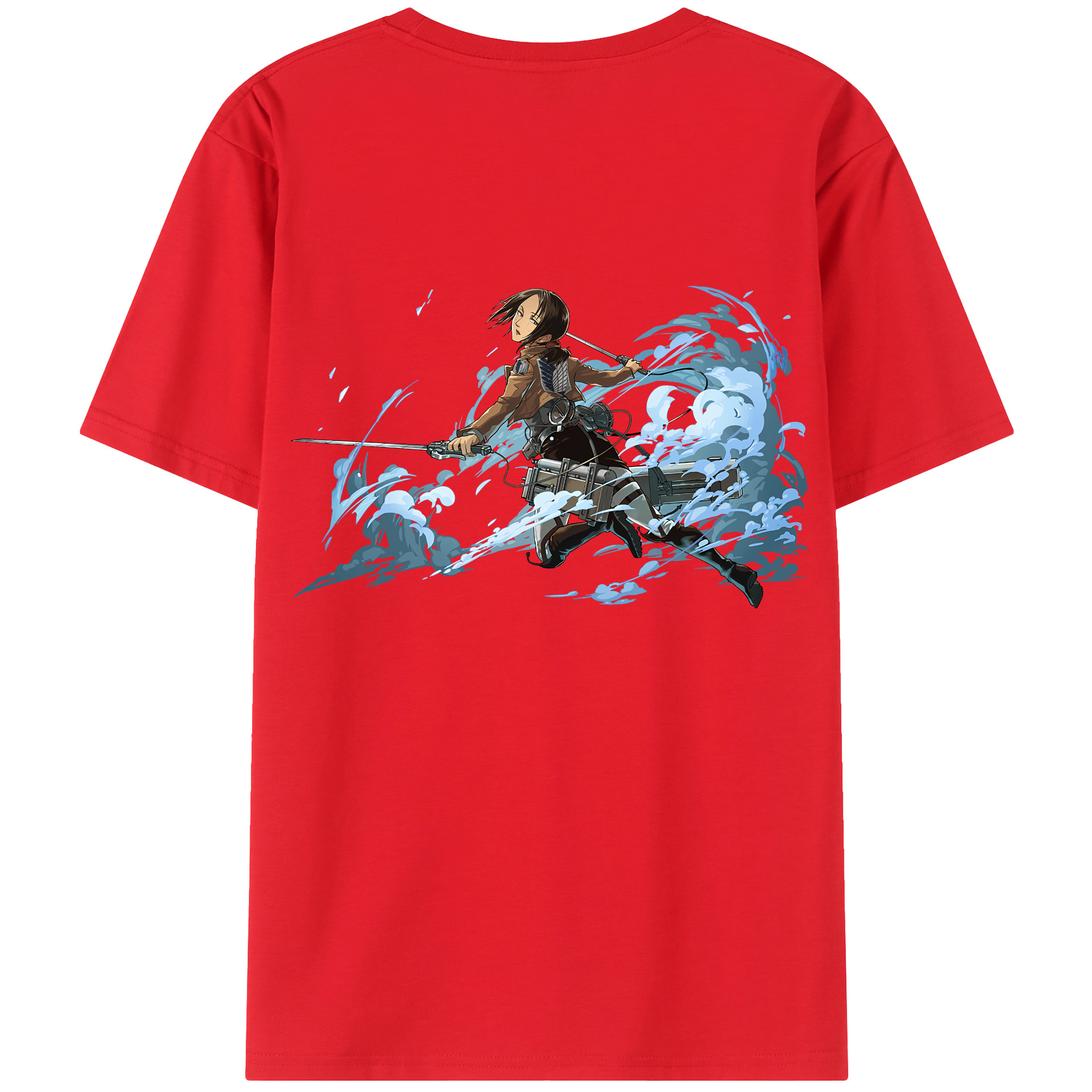 （画像用） 進撃の巨人 Attack on Titan 綿100％ メンズ半袖Tシャツ（バックプリント） 通気性