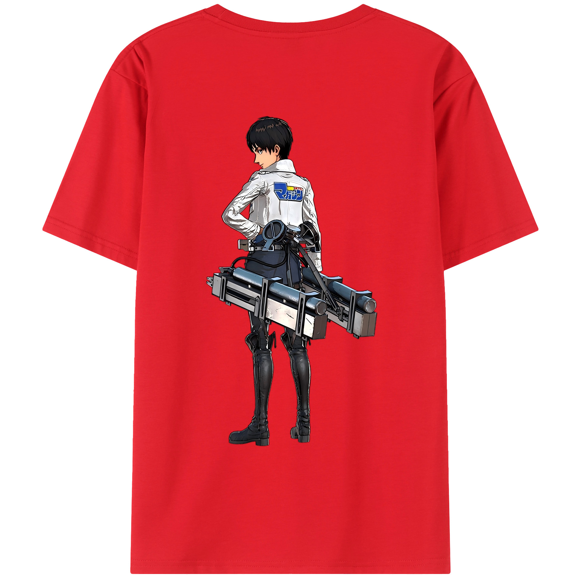 （画像用） 進撃の巨人 エレン･イェーガー Attack on Titan Eren Jäger 綿100％ メンズ半袖Tシャツ（バックプリント） 通気性