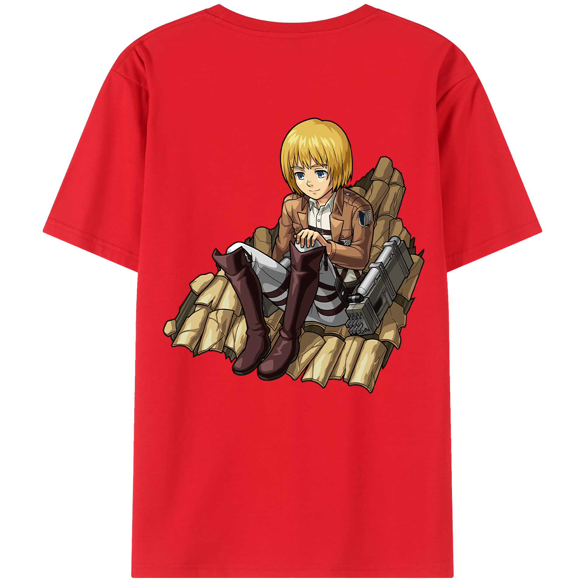 （画像用） 進撃の巨人 アルミン·アルレルト Attack on Titan Armin Arlert 綿100％ メンズ半袖Tシャツ（バックプリント） 通気性