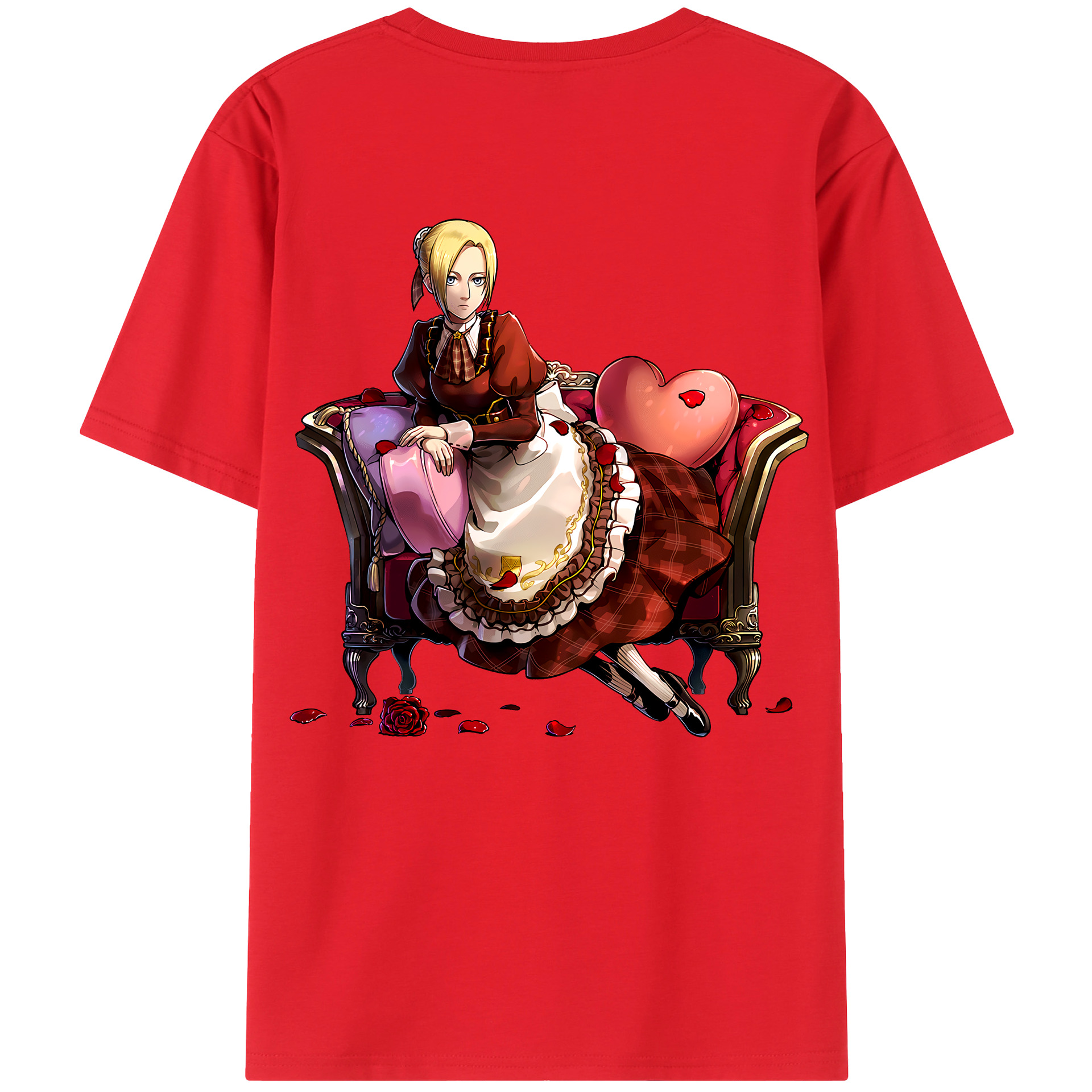 （画像用） 進撃の巨人 アニ・レオンハート Attack on Titan Annie Leonhart 綿100％ メンズ半袖Tシャツ（バックプリント） 通気性