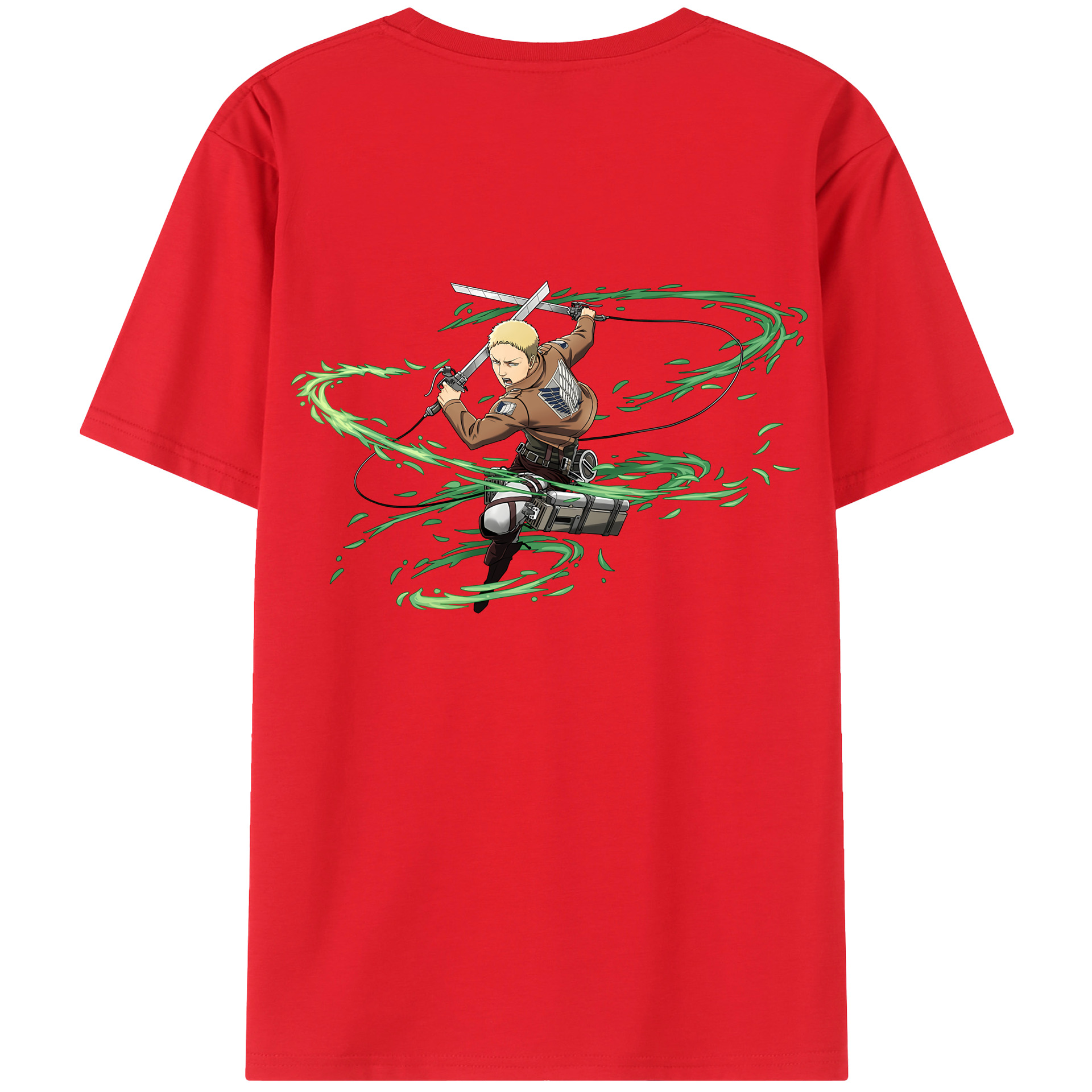 （画像用） 進撃の巨人 ライナー・ブラウン Attack on Titan Reiner Braun 綿100％ メンズ半袖Tシャツ（バックプリント） 通気性