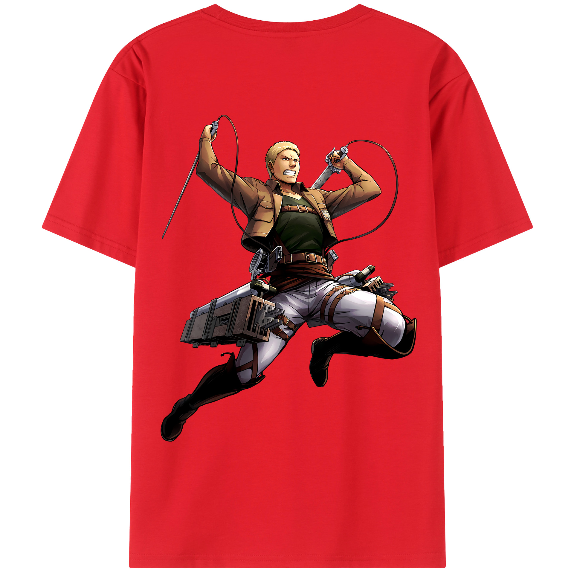 （画像用） 進撃の巨人 ライナー・ブラウン Attack on Titan Reiner Braun 綿100％ メンズ半袖Tシャツ（バックプリント） 通気性