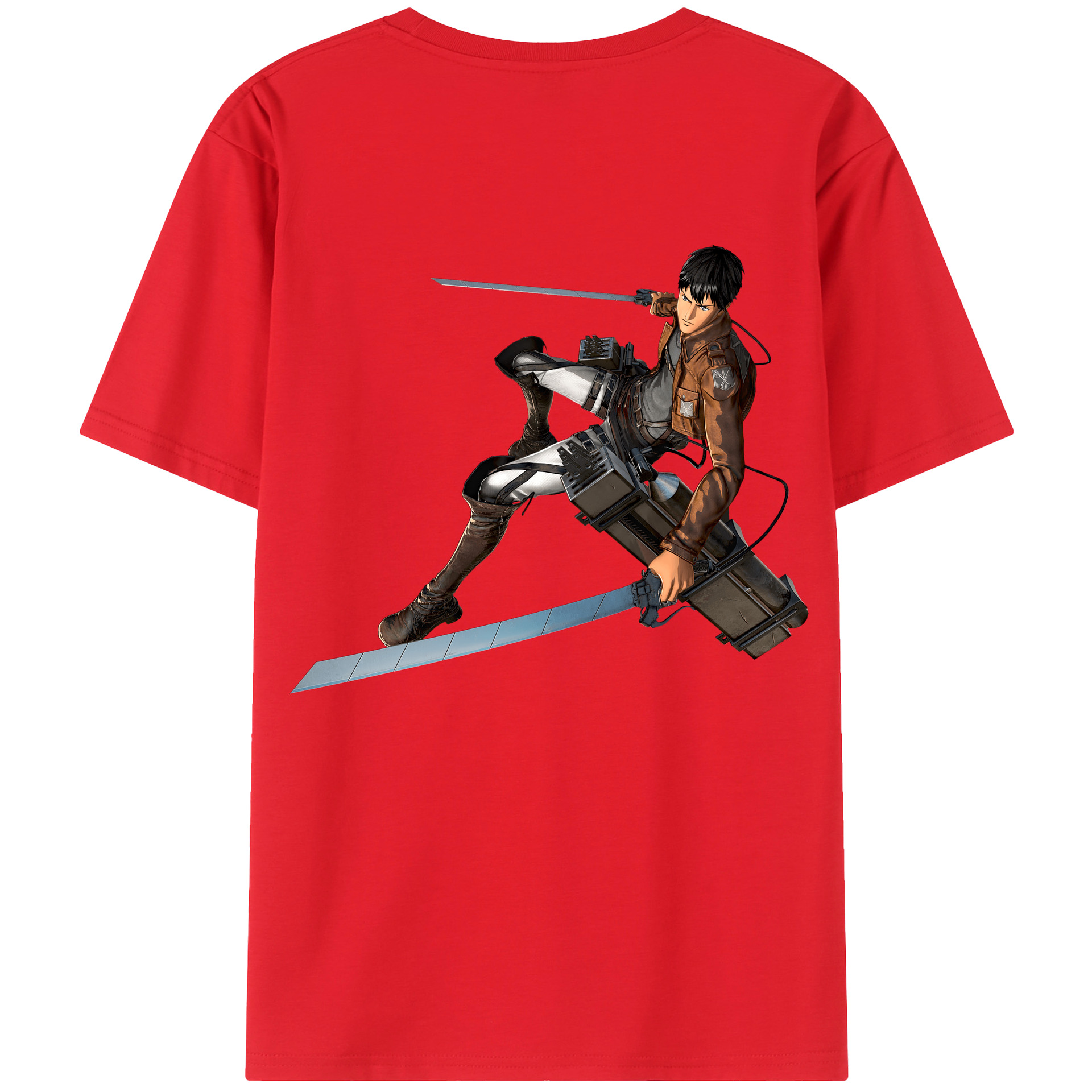 （画像用） 進撃の巨人 ベルトルト・フーバー Attack on Titan Bertholdt Hoover 綿100％ メンズ半袖Tシャツ（バックプリント） 通気性
