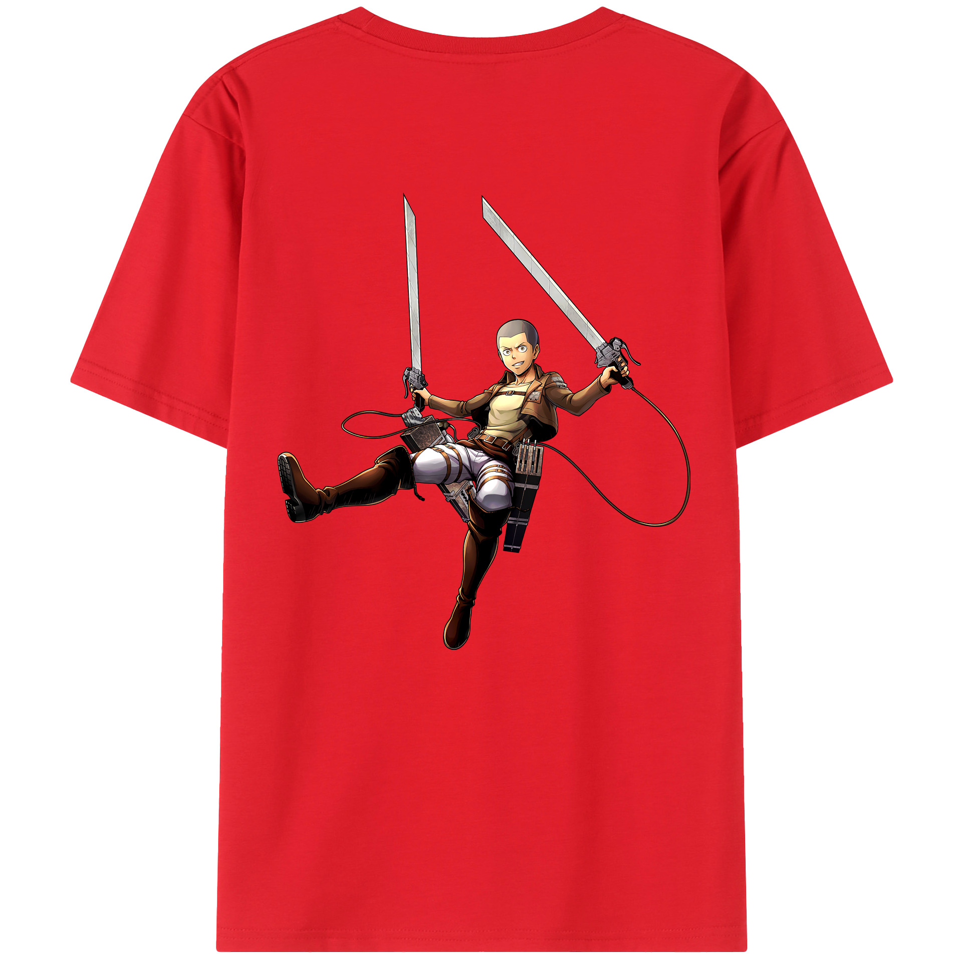 （画像用） 進撃の巨人 コニー·スプリンガー Attack on Titan Connie Springer 綿100％ メンズ半袖Tシャツ（バックプリント） 通気性