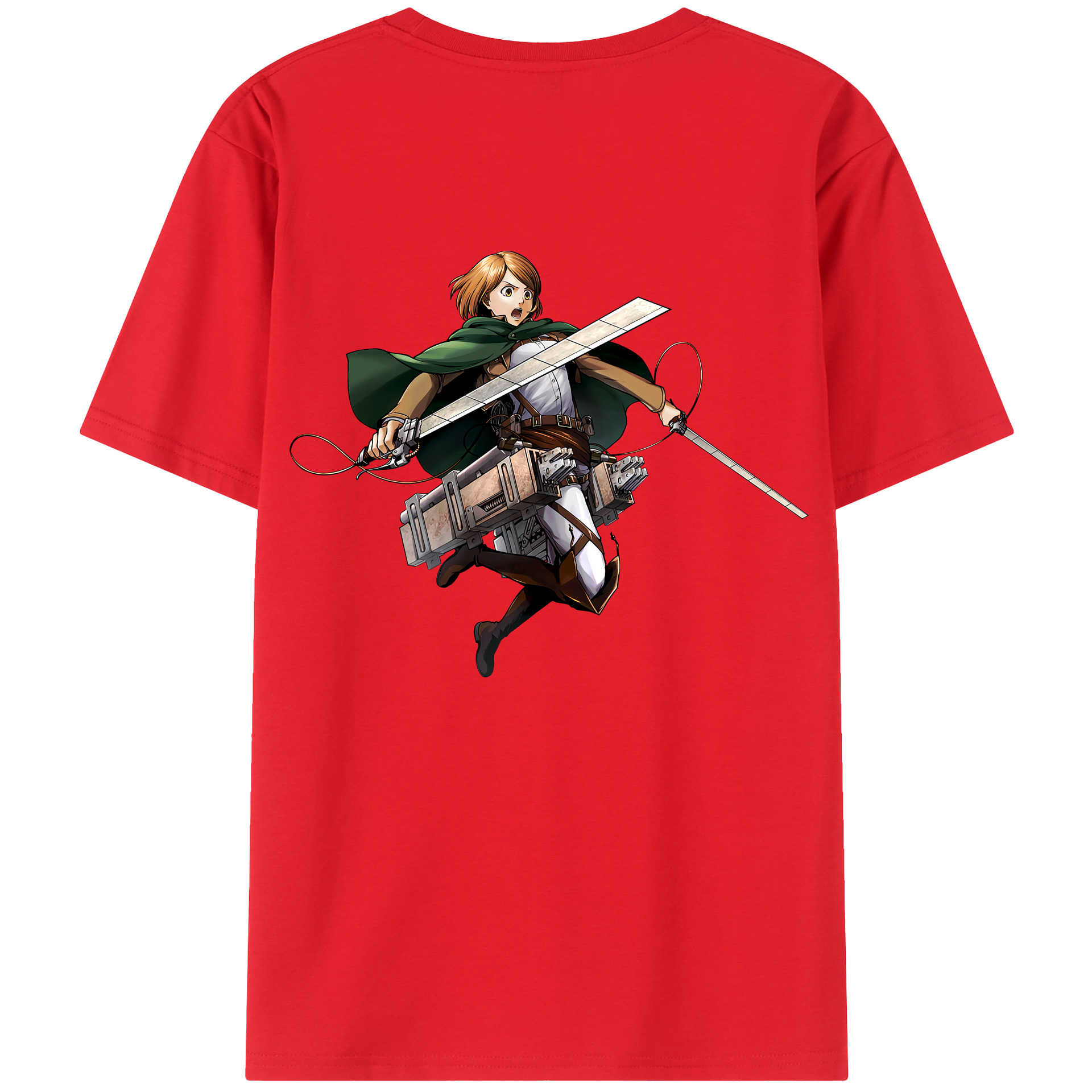 （画像用） 進撃の巨人 ペトラ·ラル Attack on Titan Petra Rall 綿100％ メンズ半袖Tシャツ（バックプリント） 通気性