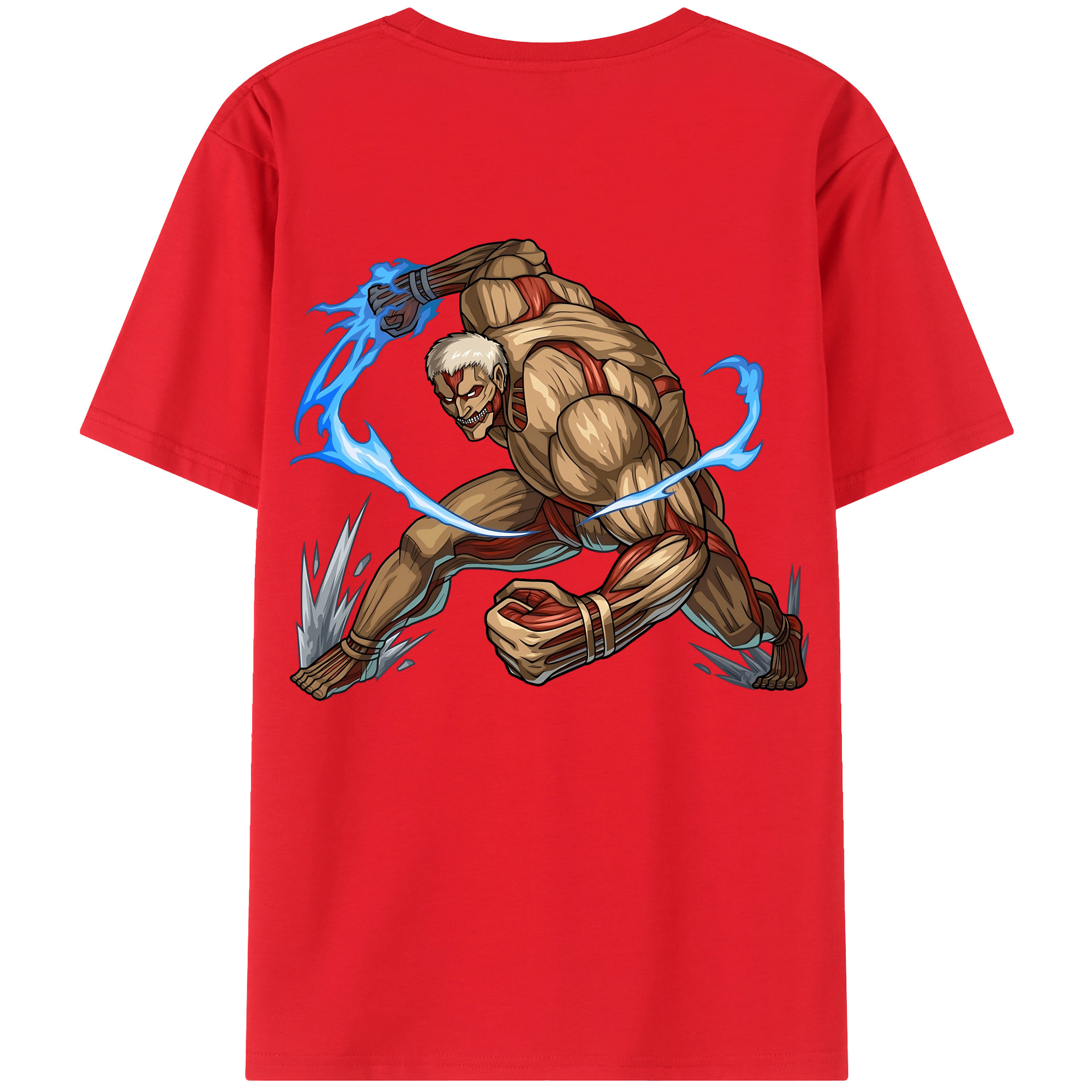 （画像用） 進撃の巨人 Attack on Titan 綿100％ メンズ半袖Tシャツ（バックプリント） 通気性